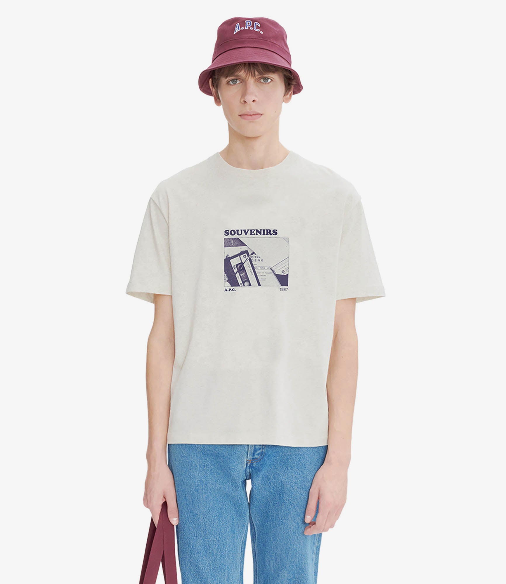 【関税&送料込】A.P.C. T-Shirt Con Logo A.P.C. Logo Print T-shirt | Blue | FARFETCH
