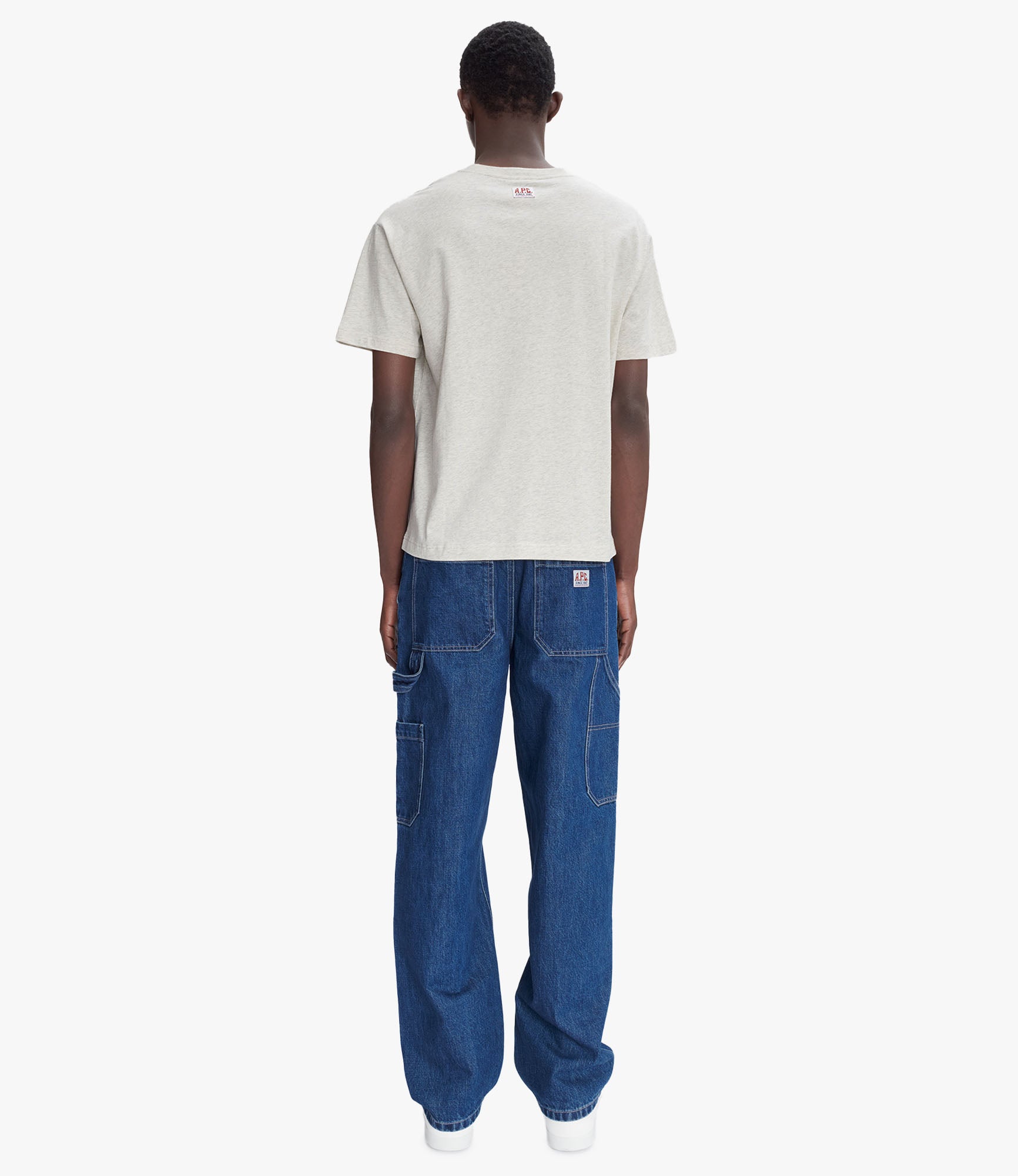 ★COVERNAT★ Arch Applique Dyed T-Shirt Khaki CO2502ST36KH Label H T-shirt | Organic jersey | A.P.C. Ready-to-Wear