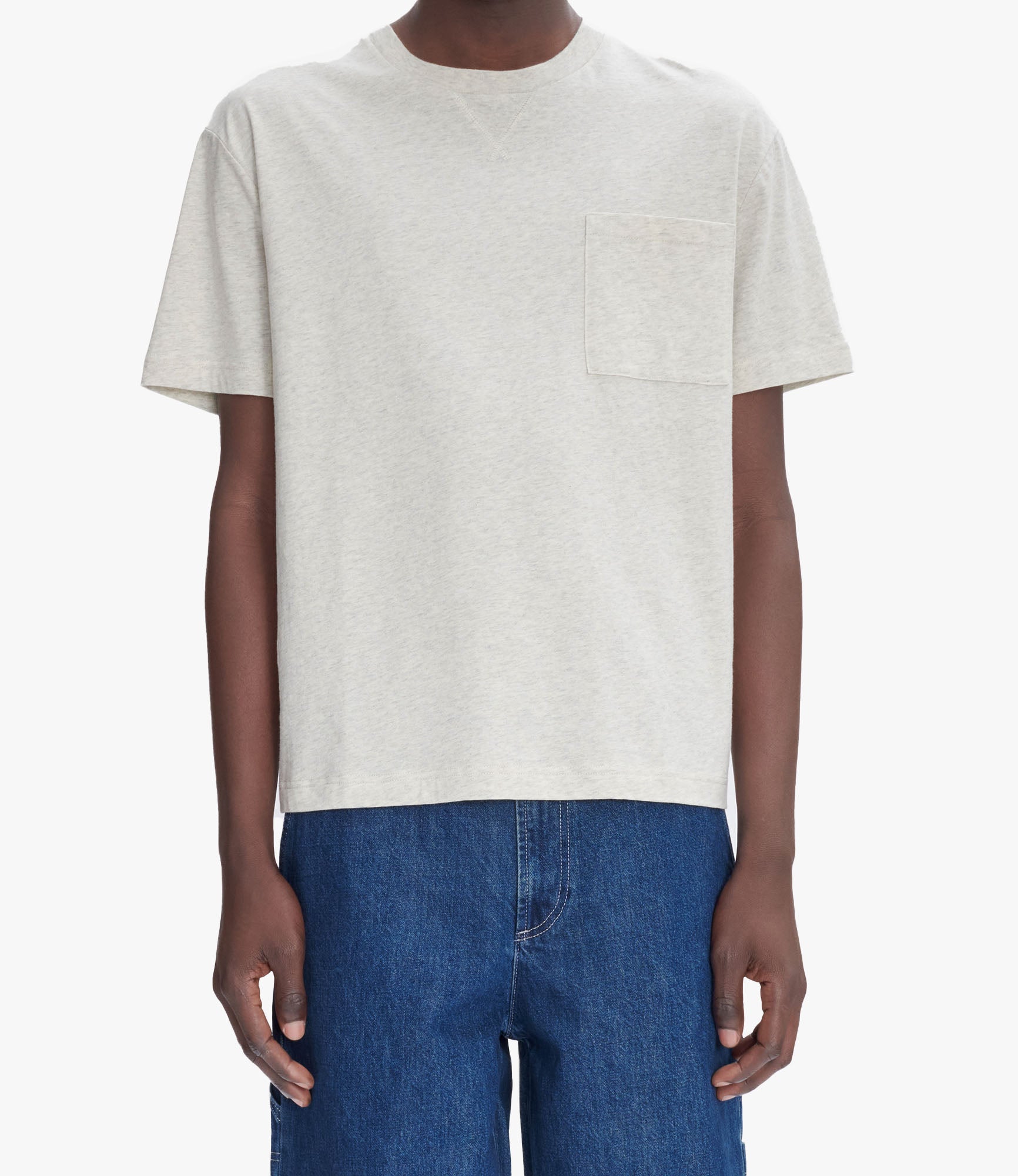 ★COVERNAT★ Arch Applique Dyed T-Shirt Khaki CO2502ST36KH Label H T-shirt | Organic jersey | A.P.C. Ready-to-Wear