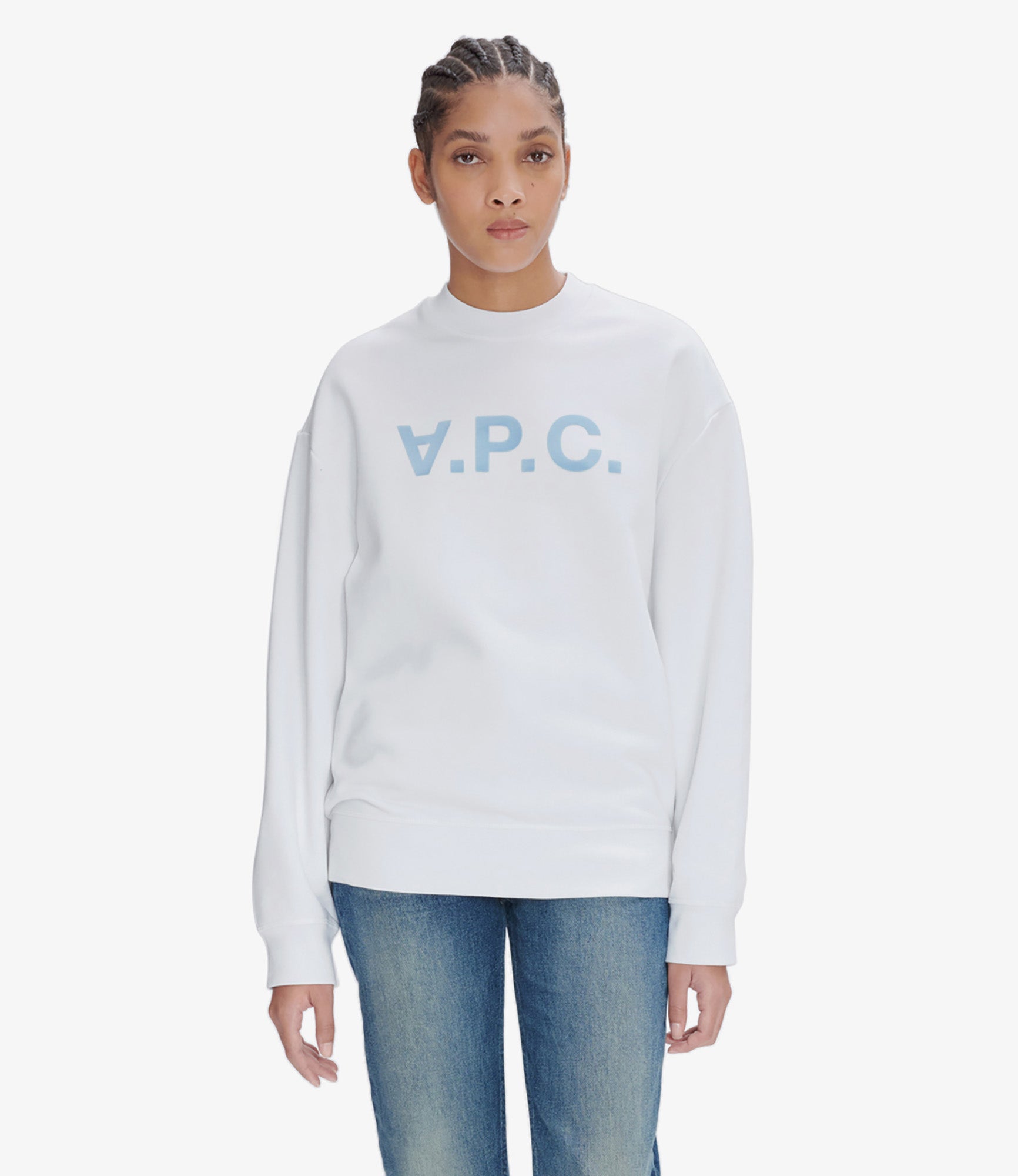 ★A.P.C.★ Grand VPC Regular Fit Sweatshirt Dark Green White Standard Grand VPC sweatshirt | Organic fleece | A.P.C.
