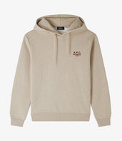 A.P.C. Men Sweatshirts - Light brown hoodie with A.P.C. logo embroidered.
