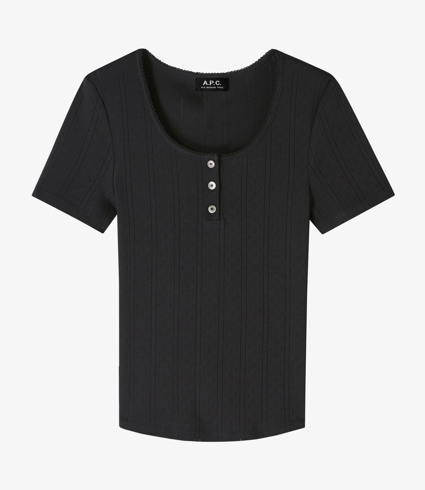Luna T-shirt | Organic cotton with small openwork embroidery