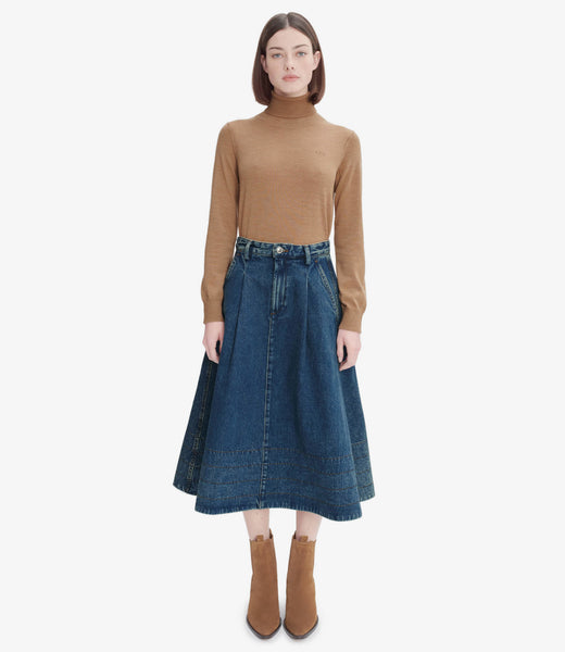 スカート A.P.C. Woman Skirt Indigo COGZUF06094 IAL Standard skirt | Soft feminine denim | A.P.C. Ready-to-Wear