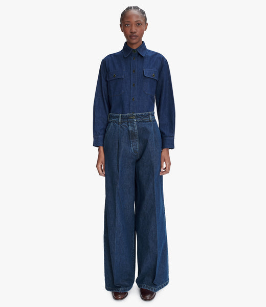 パンツ A.P.C. Women Straight Pants PSAIZ F08462IAK Navy A.P.C. Women's Pants | Effortless Elegance | Ready-to-Wear