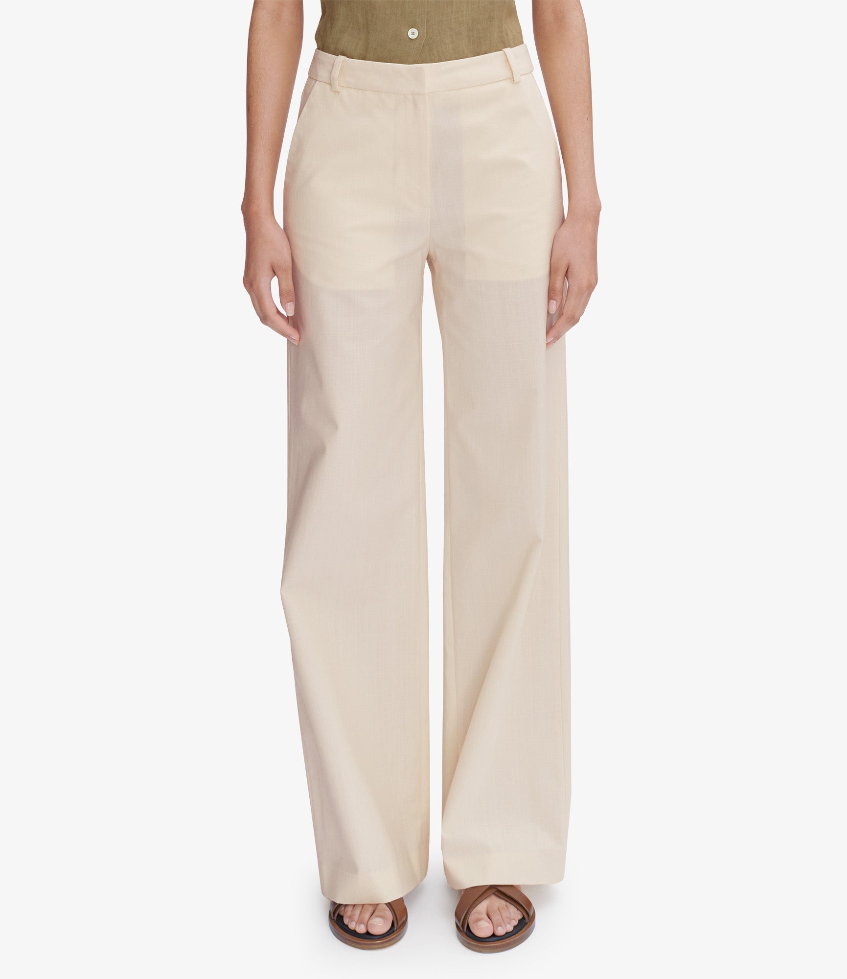 パンツ A.P.C. Woman Pants Mastic COHHOF09181 AAE Margaret pants | Textured cotton | A.P.C. Ready-to-Wear