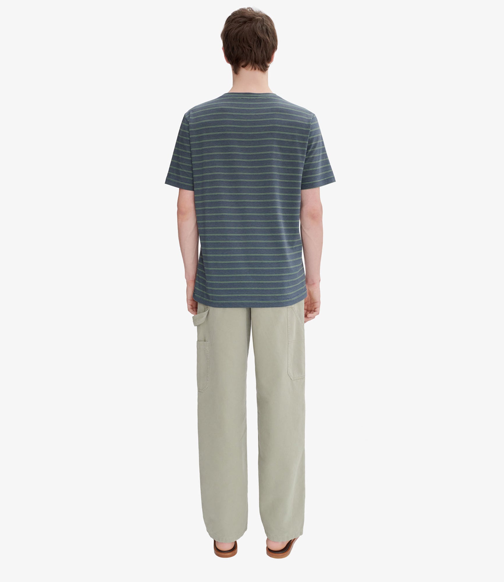 【関税込み】A.P.C. ブルー&グリーン Aymeric Tシャツ Aymeric T-shirt | Organic jersey with thin stripes | A.P.C.