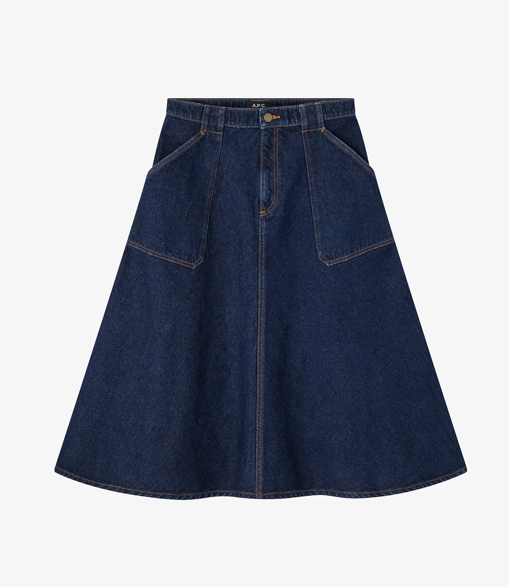 スカート A.P.C. Women Mid Skirts COHFC F06423 IAL Blue Georgia skirt | Butler stonewashed denim | A.P.C. Ready-to-Wear
