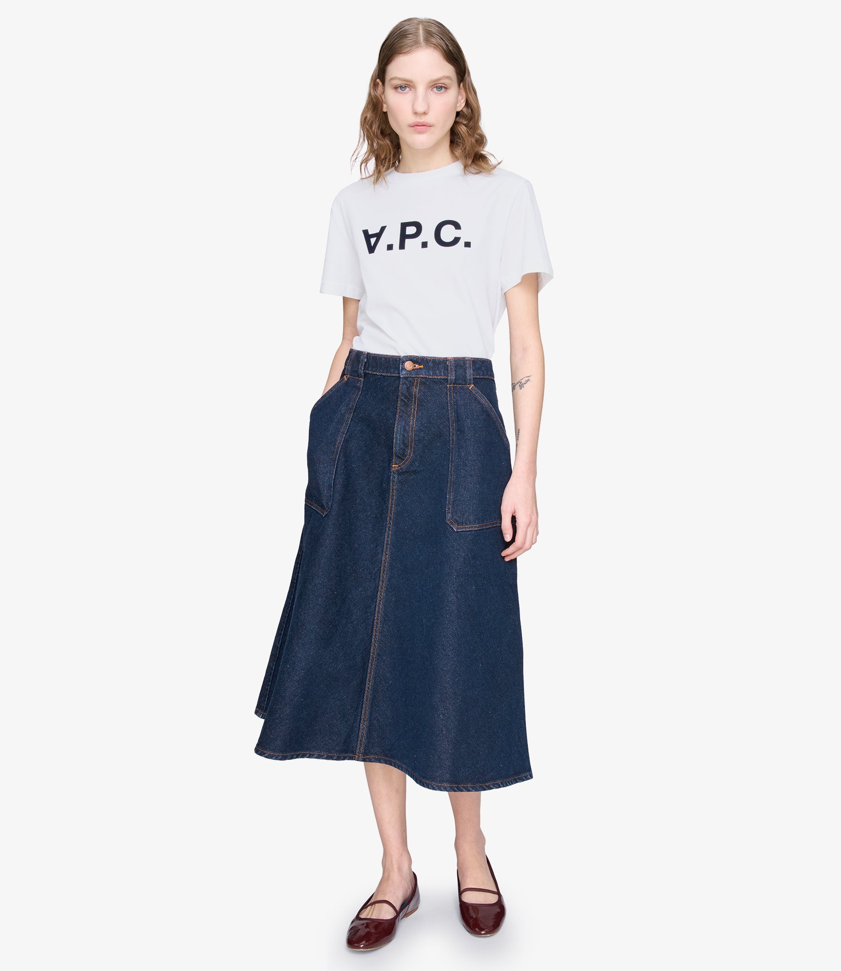Laurie skirt | Soft stonewashed denim | A.P.C. Ready-to-Wear