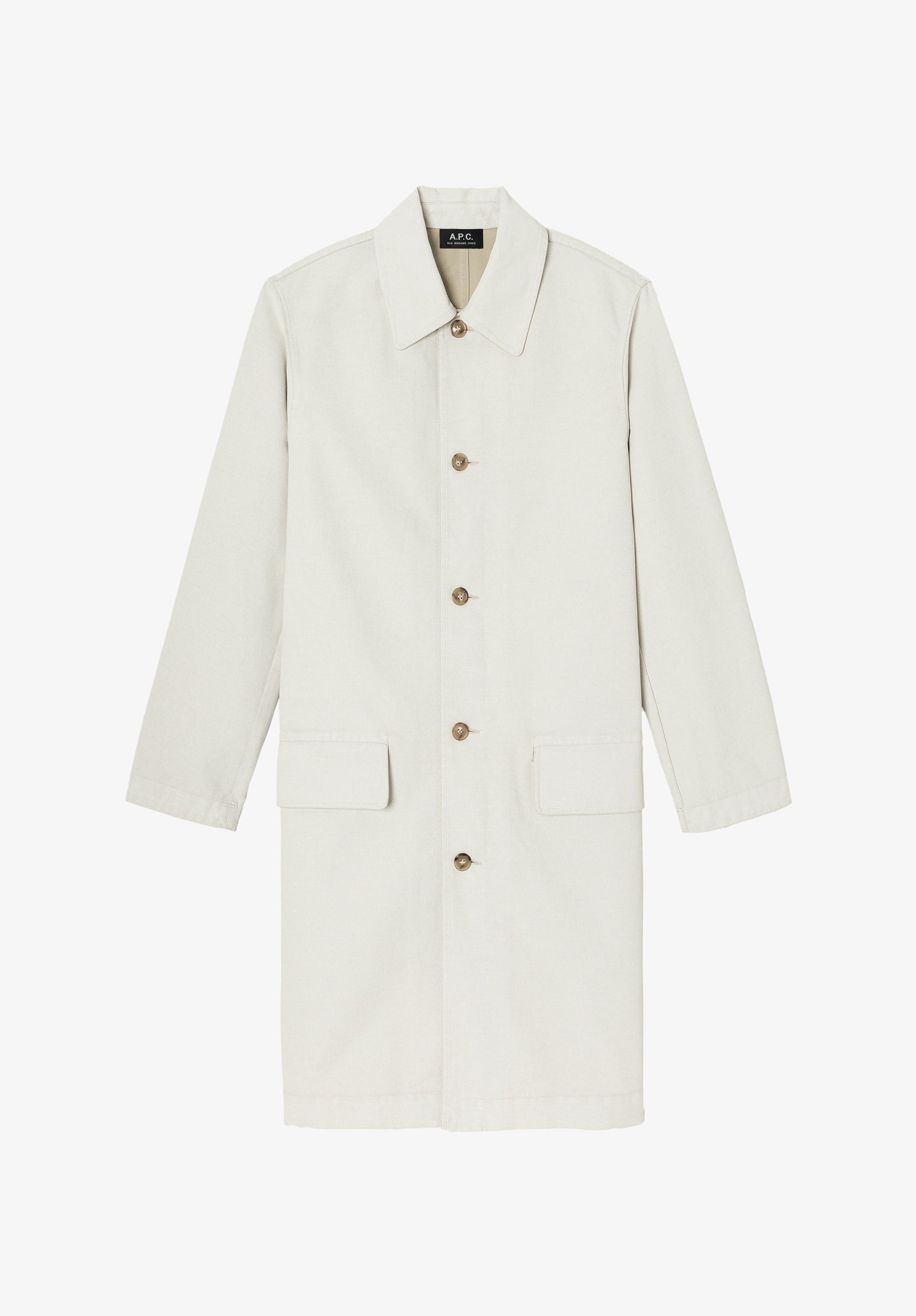 Coated canvas overcoat | Outerwear | A.P.C. Ready-to-Wear