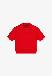 Red polo shirt