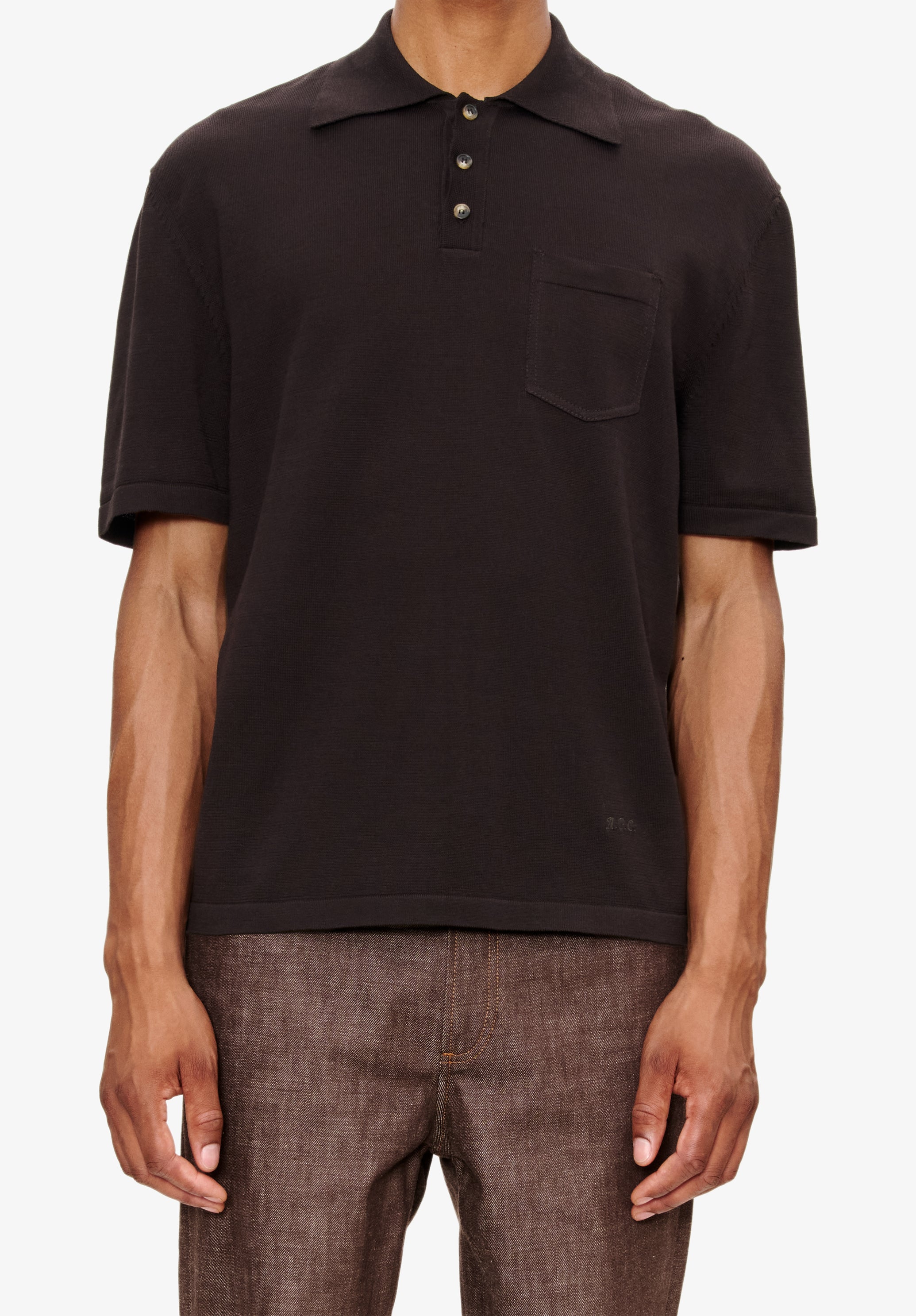 トップス 98AW A.P.C. ARCHIVE POLO SHIRTS A.P.C. Standard Polo Shirt in Black | SVD USA