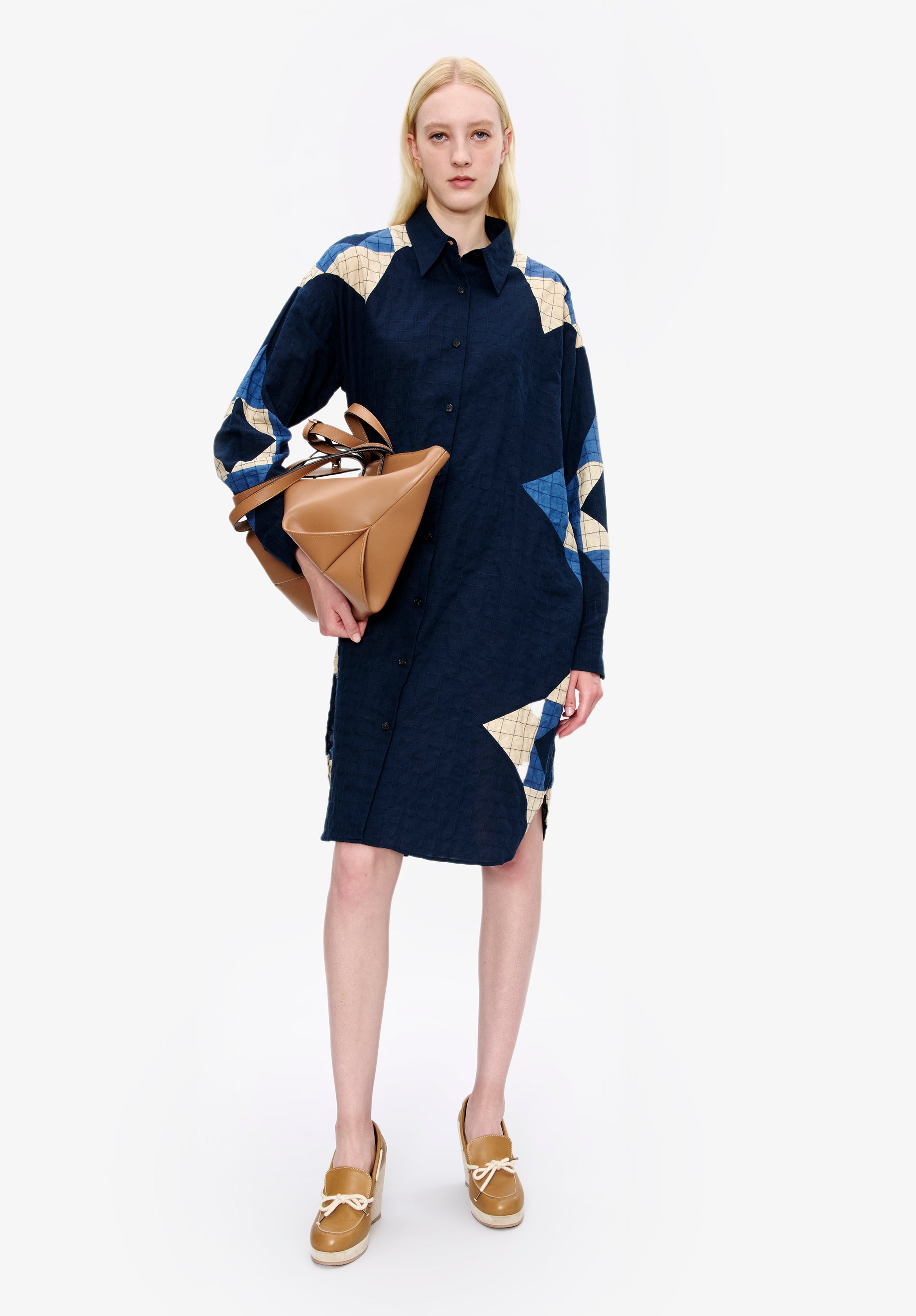 Patchwork shirt-dress | Dresses | A.P.C. Ready-to-Wear