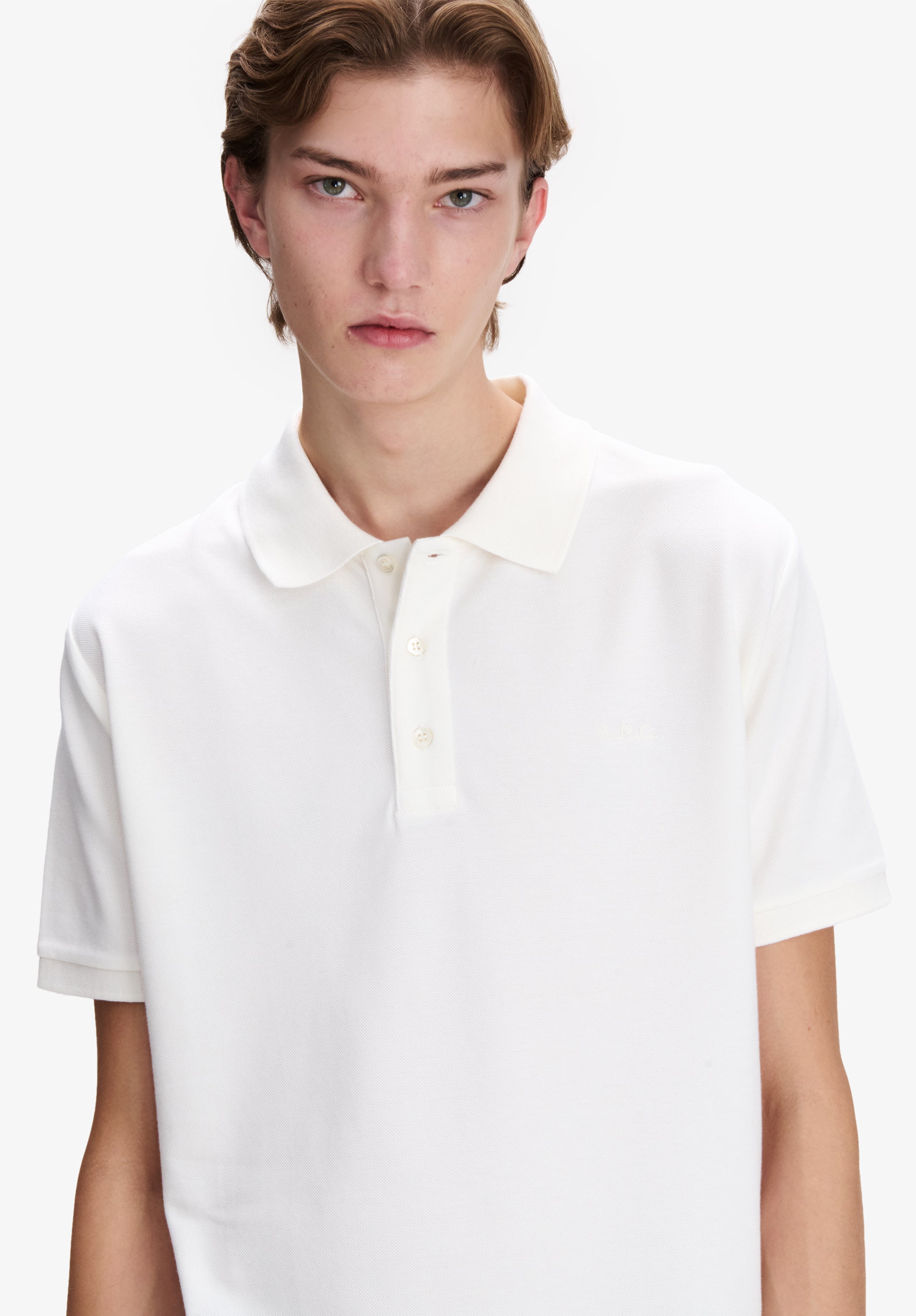 Joe Polo Shirt - White cotton piqué polo – A.P.C.