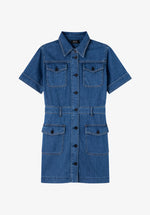 apc denim dress A.P.C. - LOPEZ COTTON DENIM DRESS