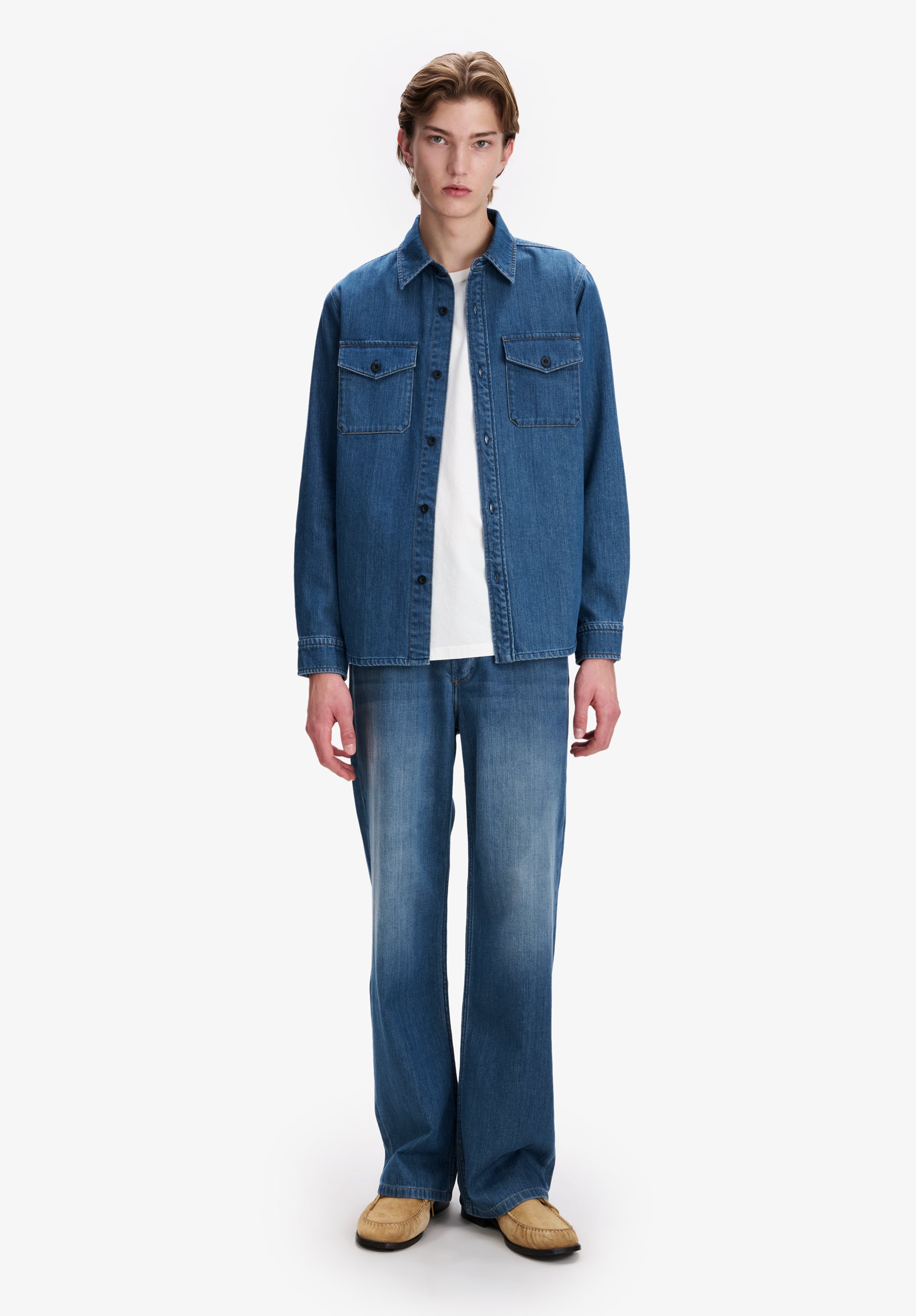 A.P.C. | Faded Denim Overshirt With Pockets | Jackets