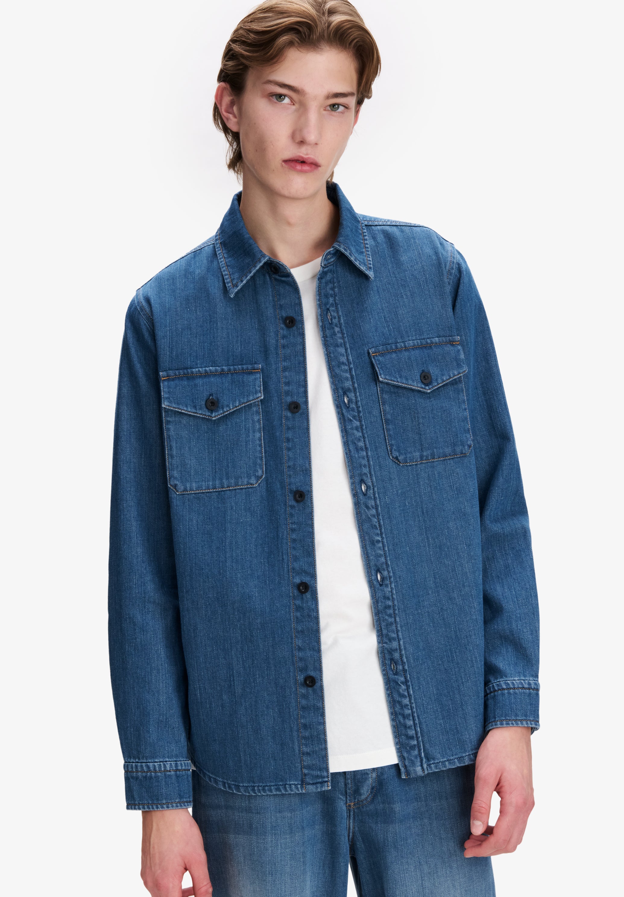 A.P.C. | Faded Denim Overshirt With Pockets | Jackets