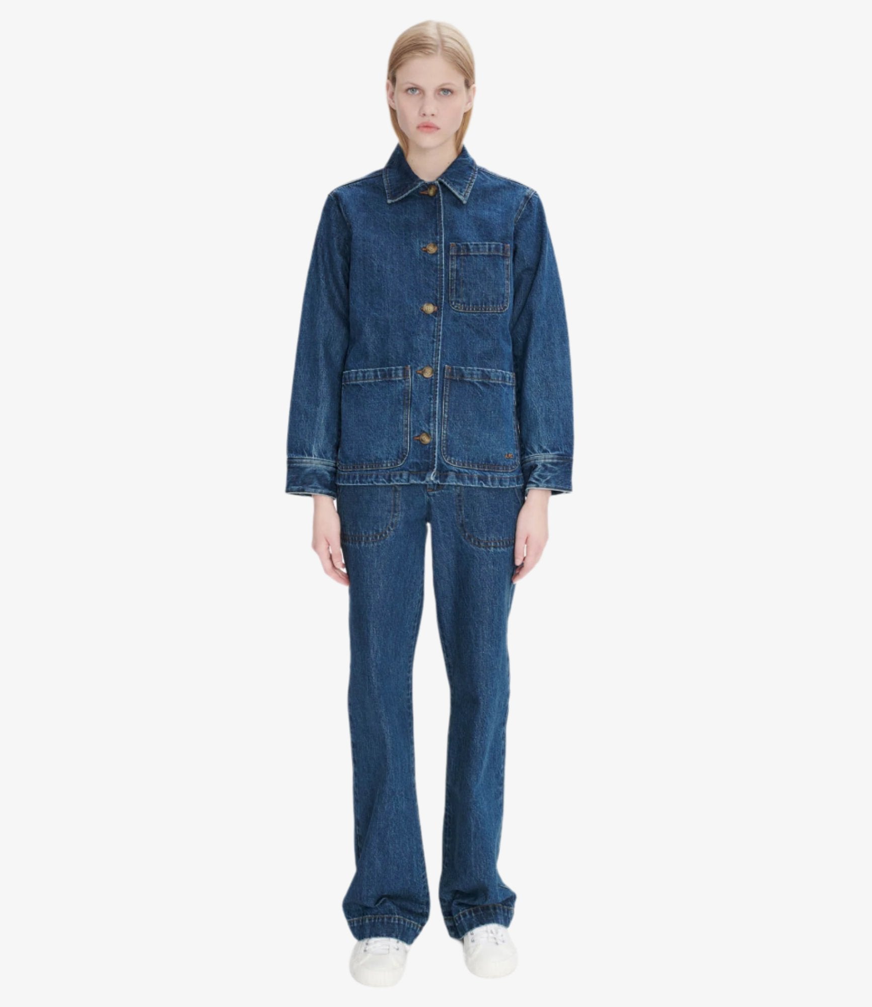 Silvana Logo jacket | Stonewashed Indigo Japanese Denim