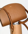 A.P.C. Embossed Leather - Brown embossed Demi Lune bag.