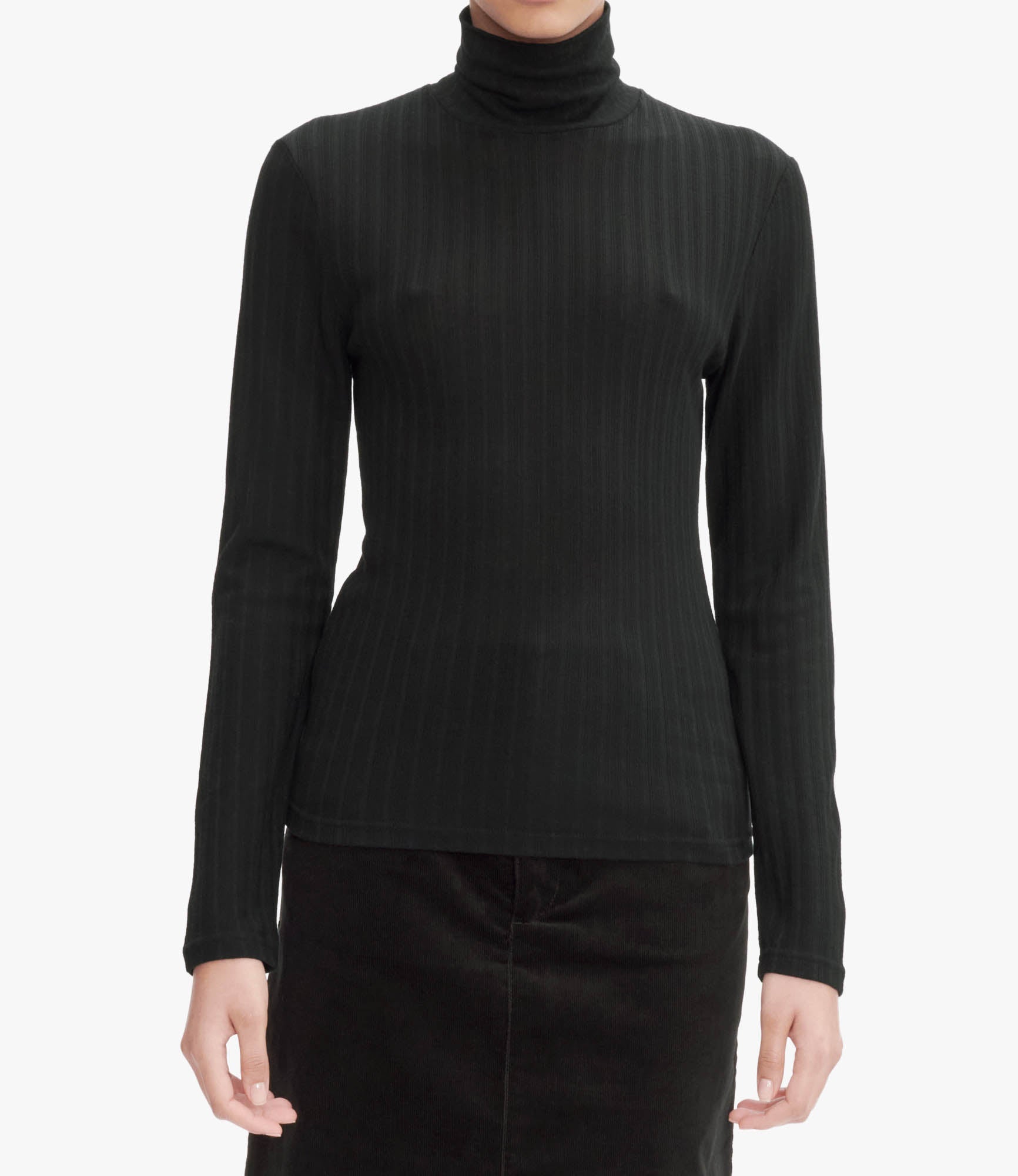 Ｋa　OF ALL FORM 2WAY NUANCE TOP BLACK Assia top | Thin ribbed jersey | A.P.C. Ready-to-Wear