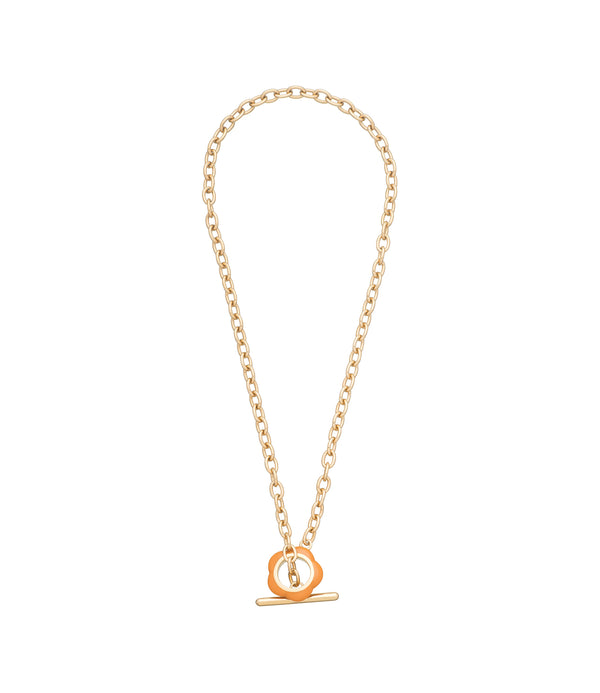 Rose necklace - RCA - Goldtone / caramel