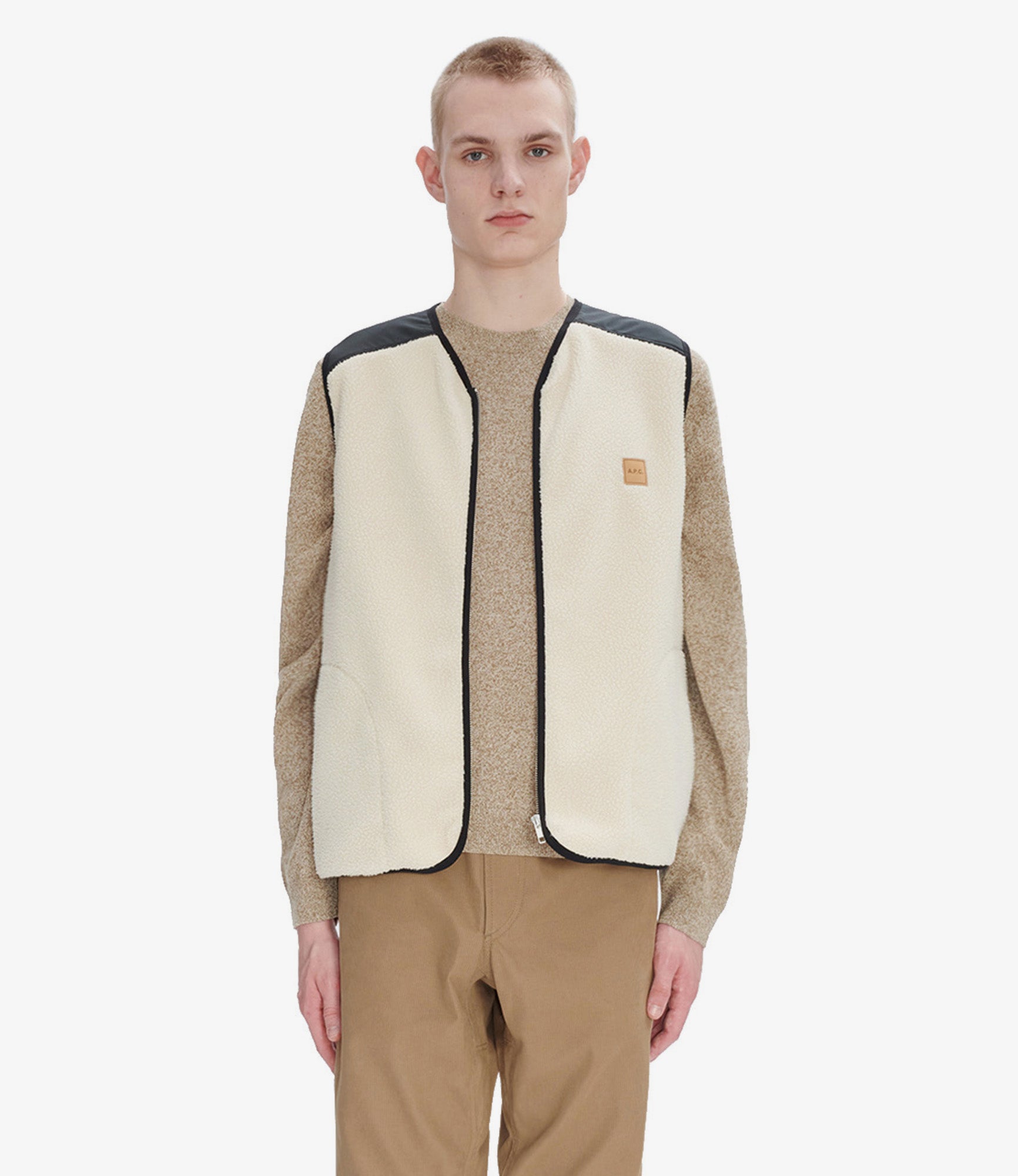アーペーセー レディース ベスト PSAIF M02958 AAD ECRU Nate jacket | Recycled bouclé polar fleece | A.P.C. Ready-to