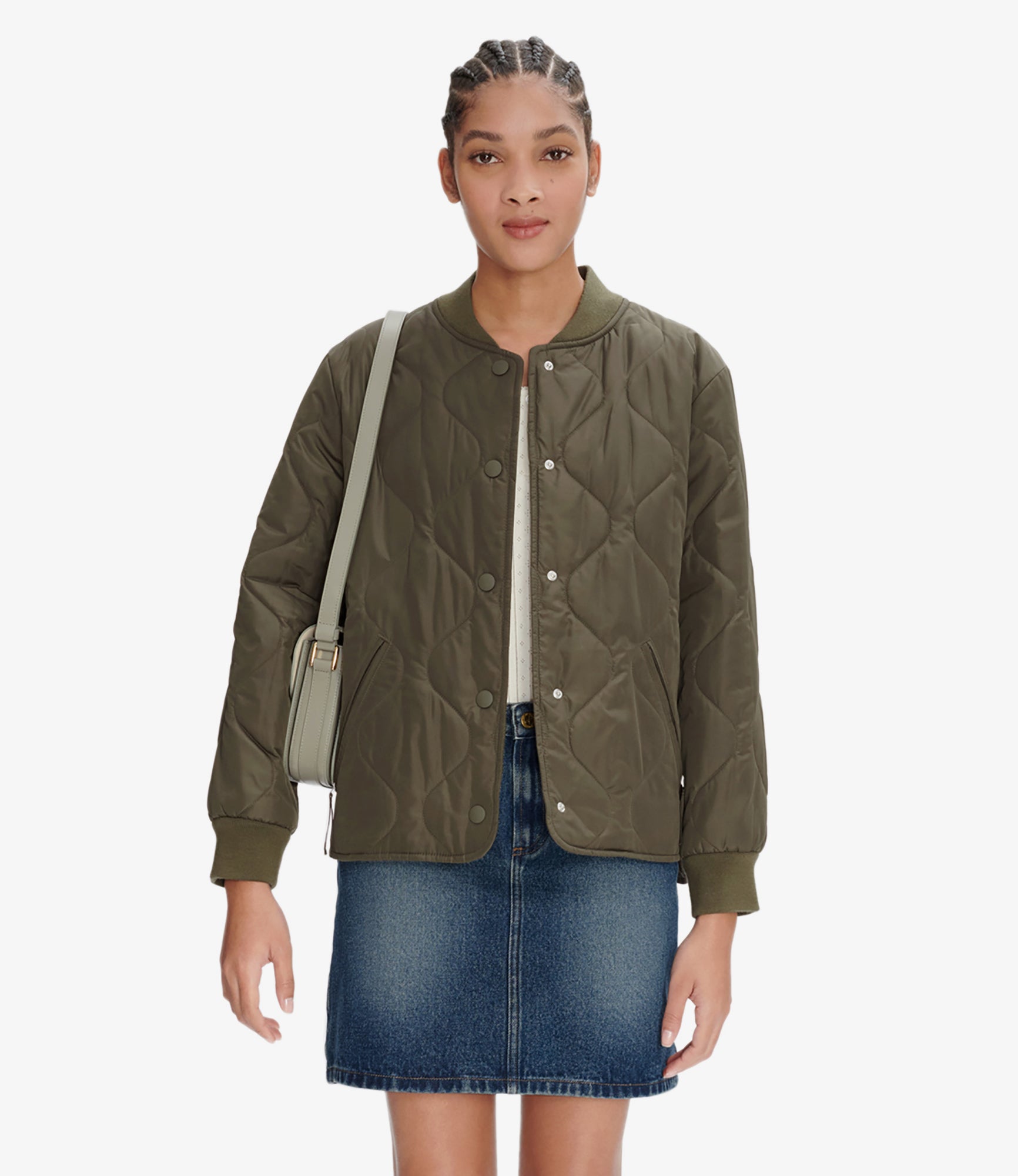 【関税込み】A.P.C. オフホワイト Camilla ボンバージャケット A.P.C. Off-White Camilla Bomber Jacket - ShopStyle