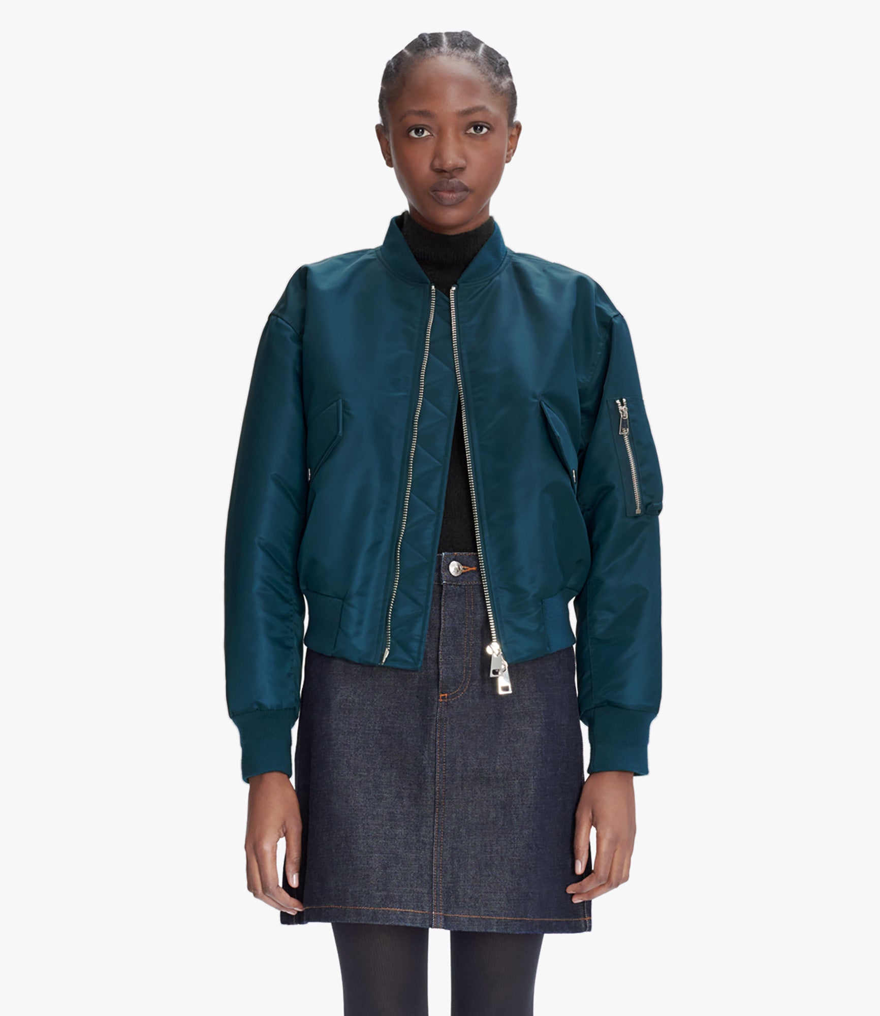 ジャケット A.P.C. Women Jackets PSAKMM32001IAK Blue Meadow jacket | Water-repellent polyester | A.P.C. Ready-to-Wear