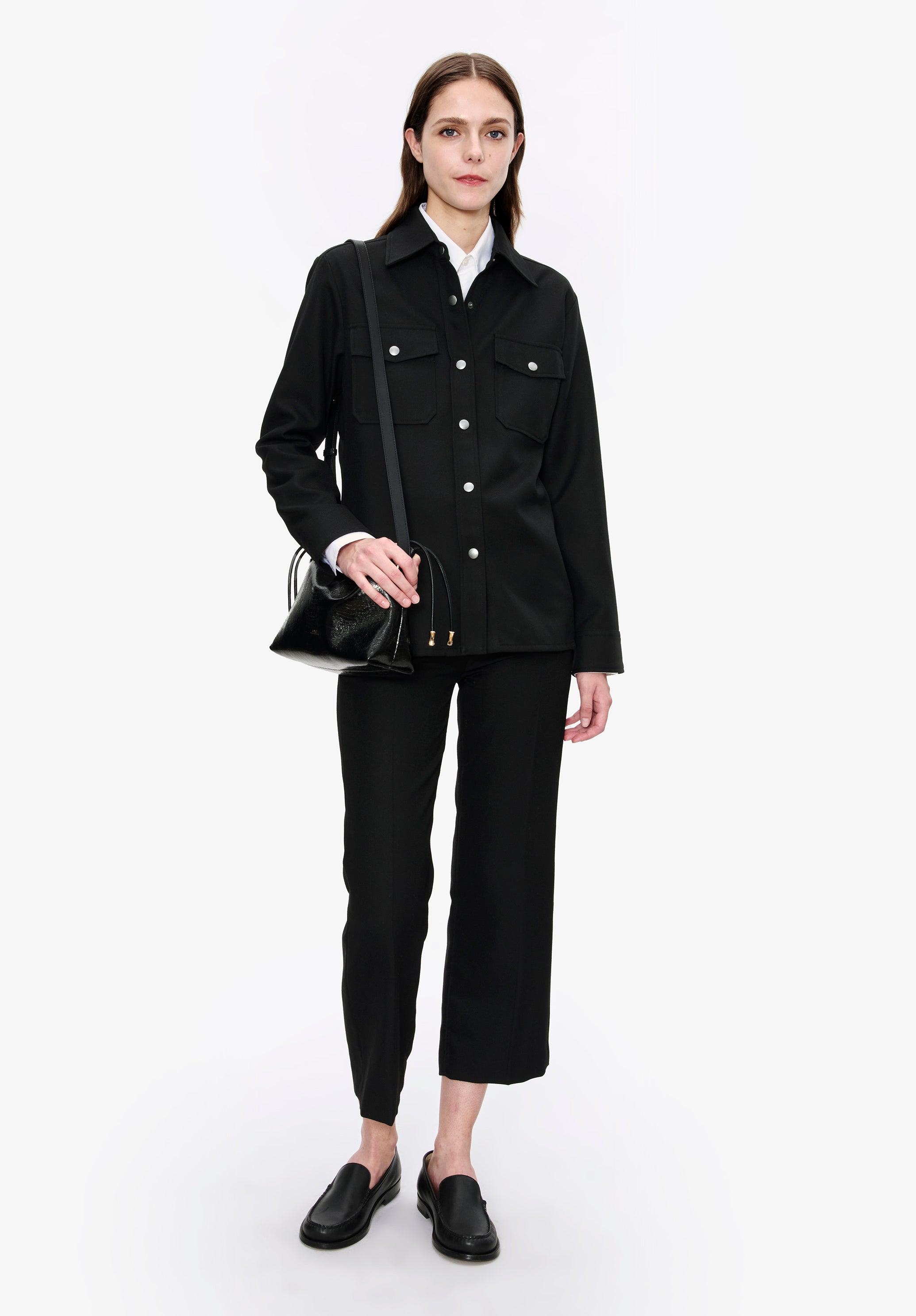 A.P.C. ウールプルオーバー wool pullover jacket Solid-colour wool overshirt | Jackets | A.P.C. Ready-to-Wear