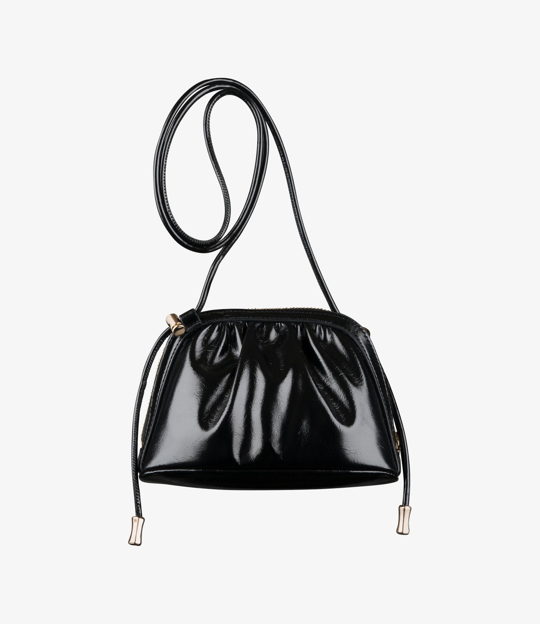 Ninon Small drawstring bag | Crinkled recycled leather-like