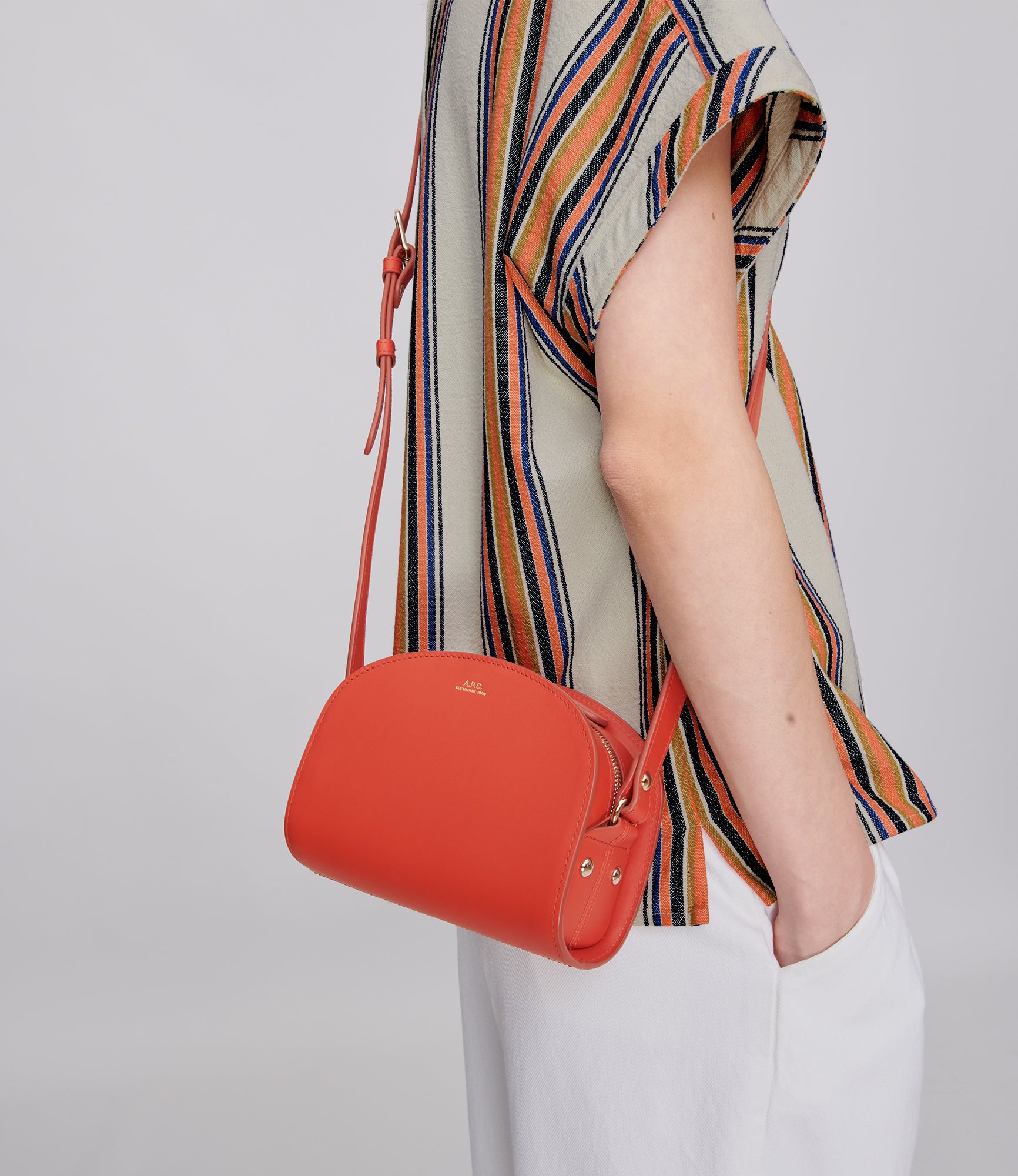 A.P.C｜CROSSBAGS (Demi-Lune Mini Bag (PXAWV F61392 BAM)) Demi-Lune Mini bag | 100% cowhide leather | A.P.C. Accessories