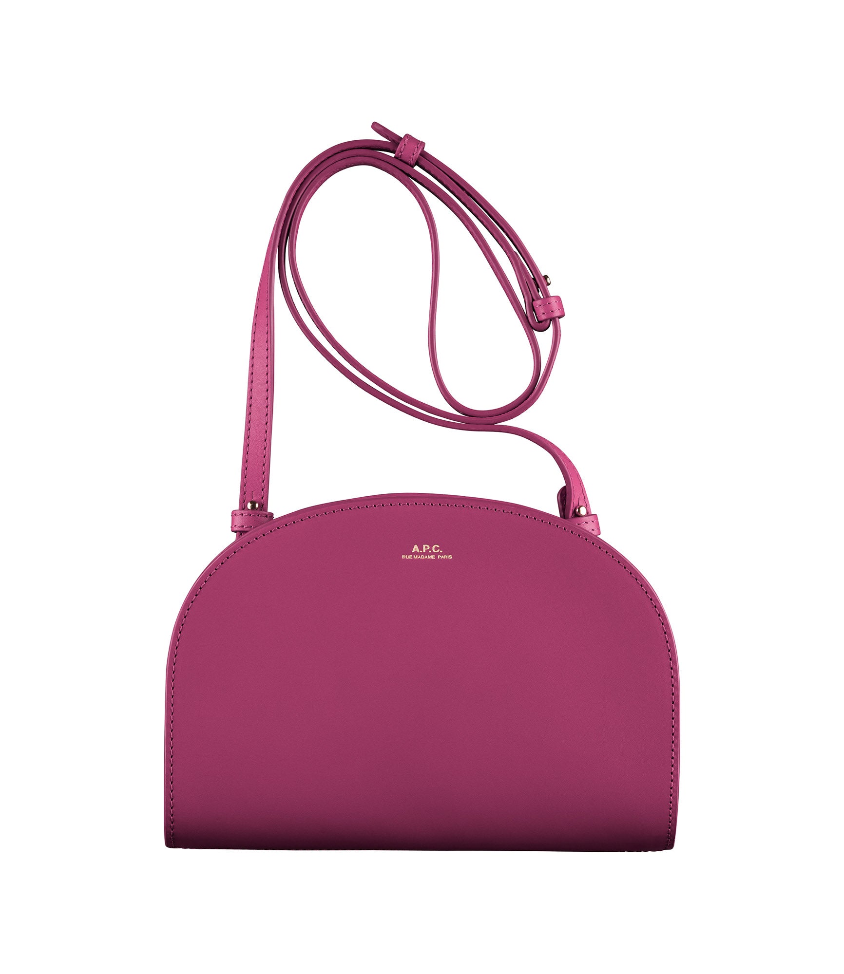A.P.C｜CLUTCHES (Demi-Lune Clutch (PXAWV F61596 LZZ)) Demi-Lune clutch | Clutch bag in smooth vegetable-tanned