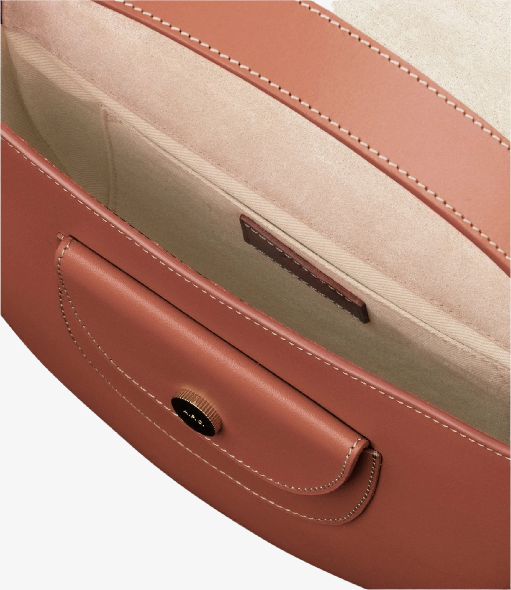 Pocket Small bag | Small semi-circular bag in smooth leather