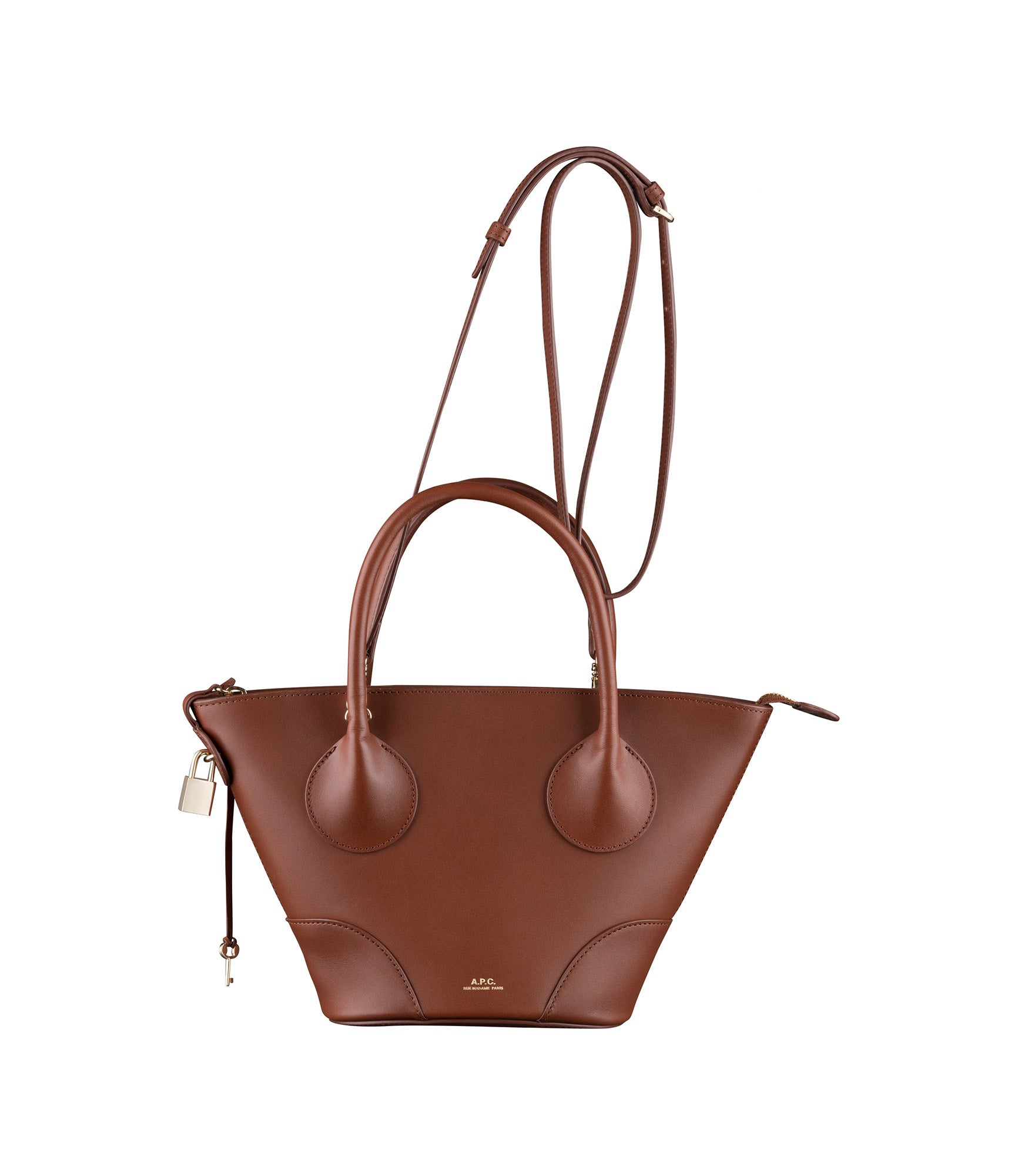 A.P.C Mini Emma Leather Tote Bag - Brown