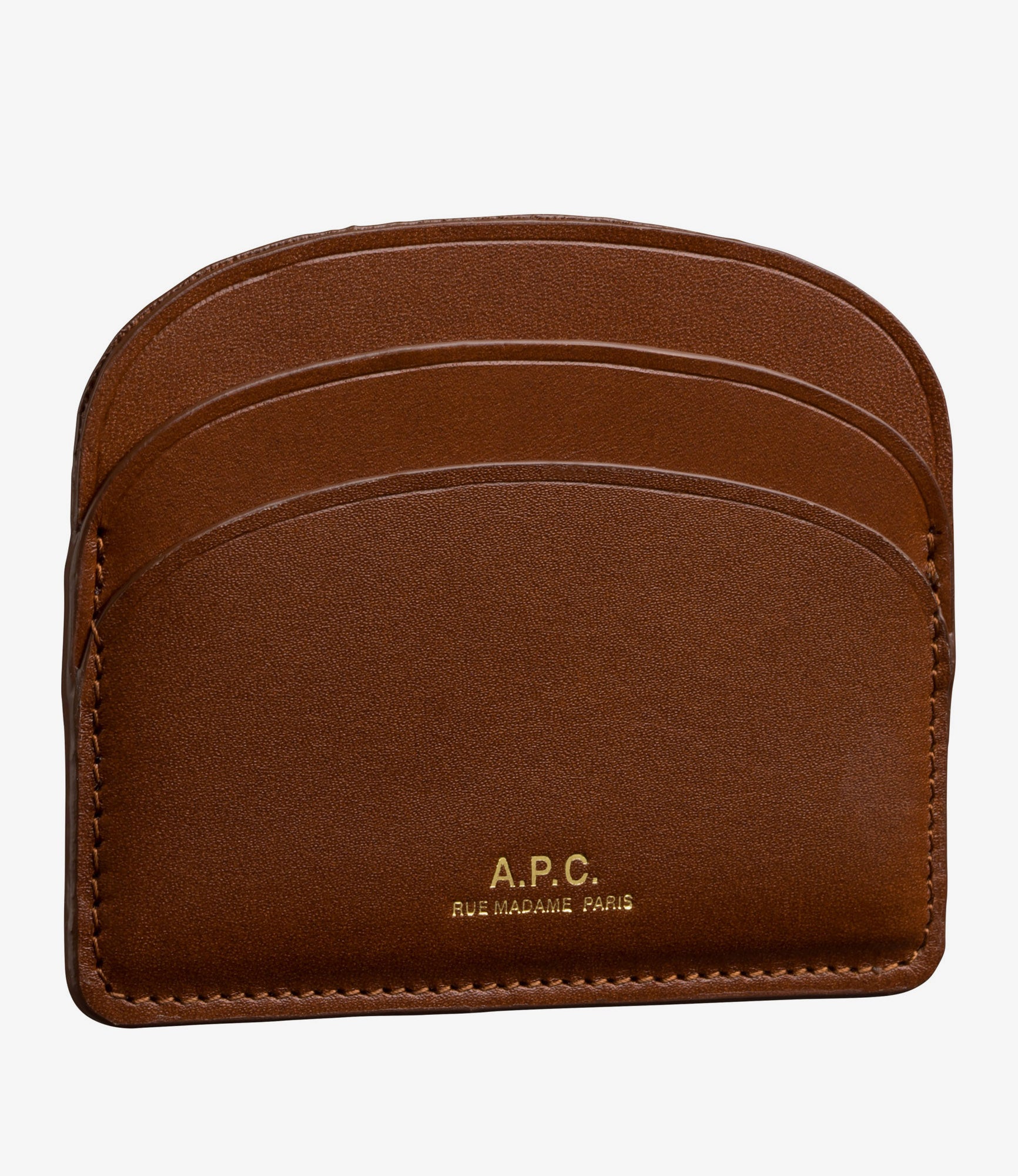 ◇A.P.C.◇ Half Moon PXBJQ F63270 LZZ Card Wallet Demi-Lune compact wallet - Grained leather | A.P.C. Accessories