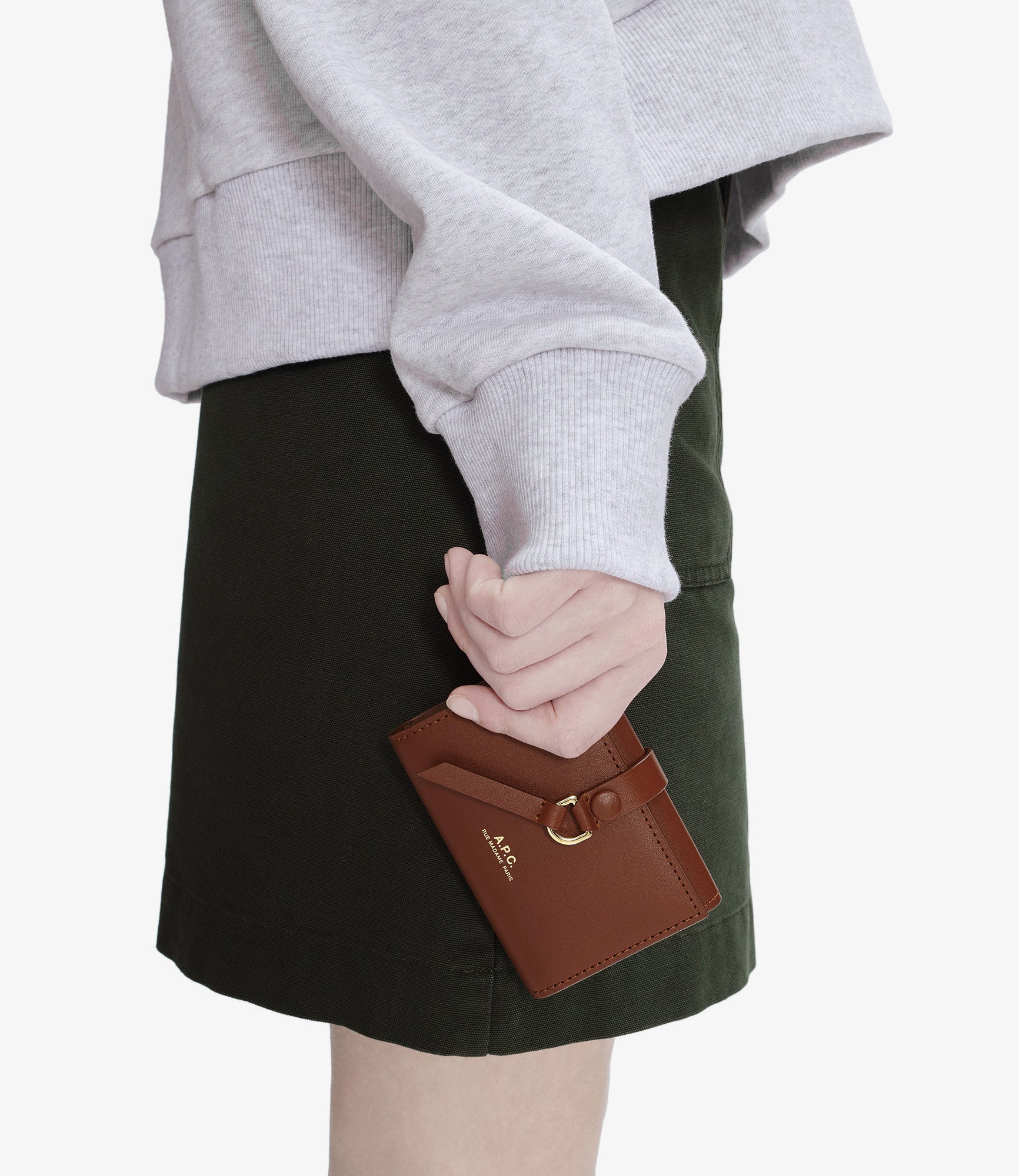 ☆A.P.C.☆ Noah Trifold Half Wallet Hazelnut PXAWVF63553CAD Noa trifold wallet | Combination coin purse and cardholder