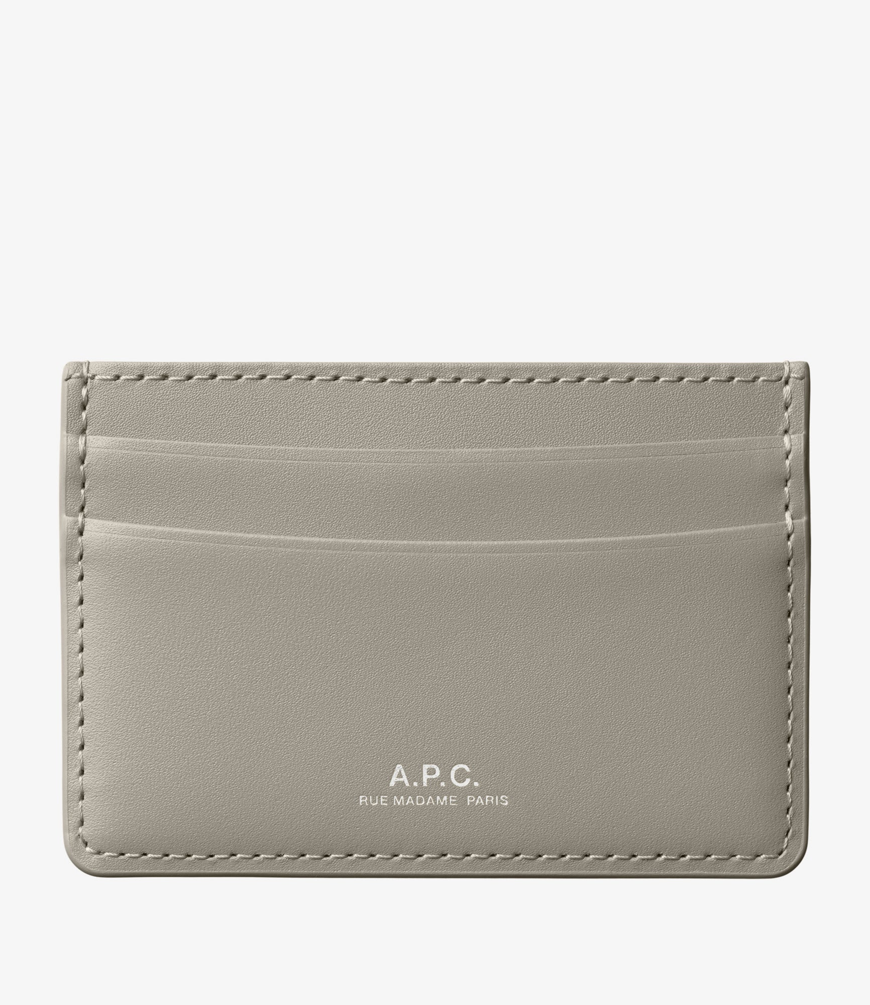 ★A.P.C.★ James Logo Card Holder Sand PXAWVH63521BAG Genève business card holder | Smooth vegetable-tanned