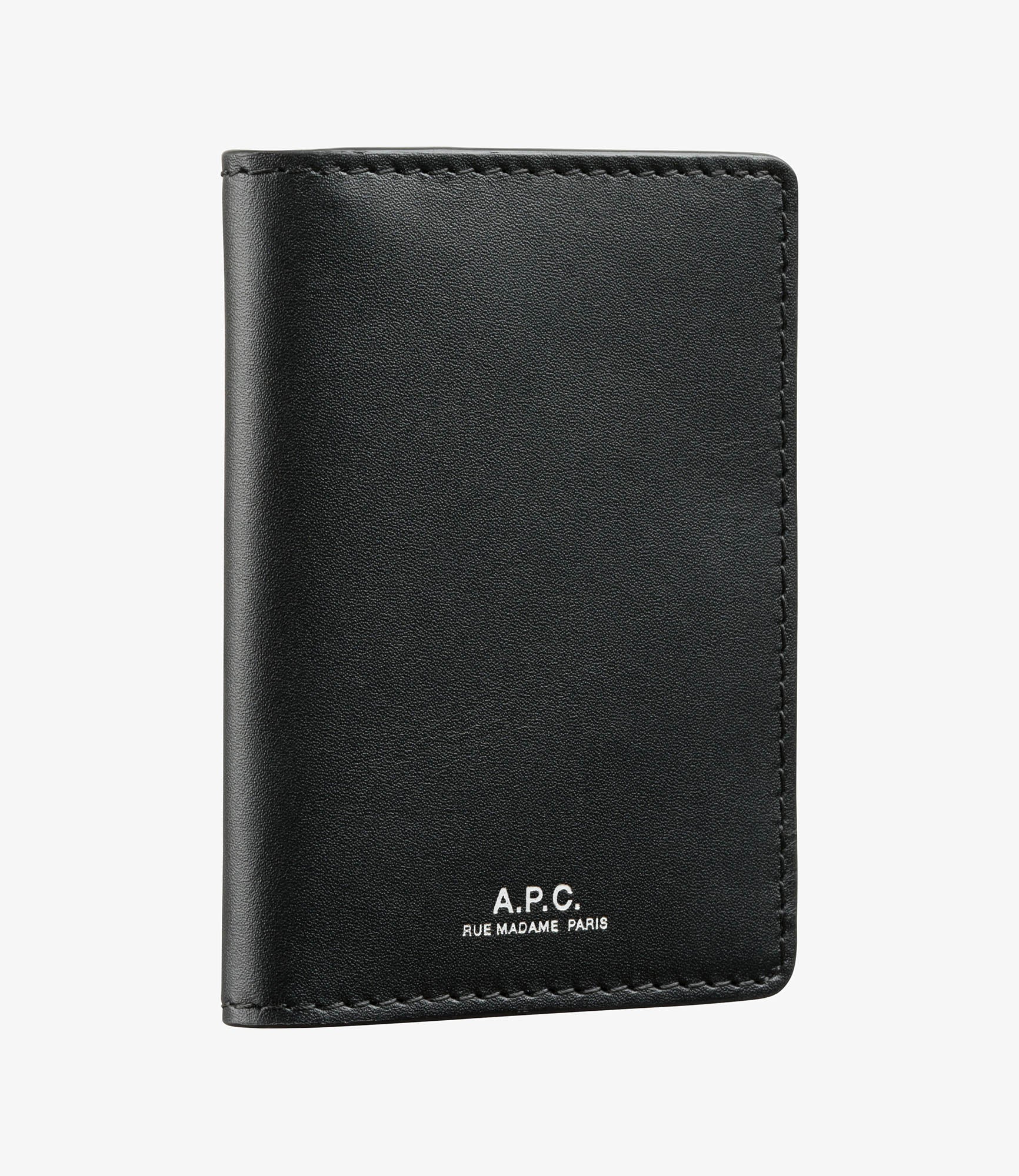 A.P.C. ブラック ジッパーポケット付き Stefan Zip cardholder | Smooth vegetable-tanned leather | A.P.C.