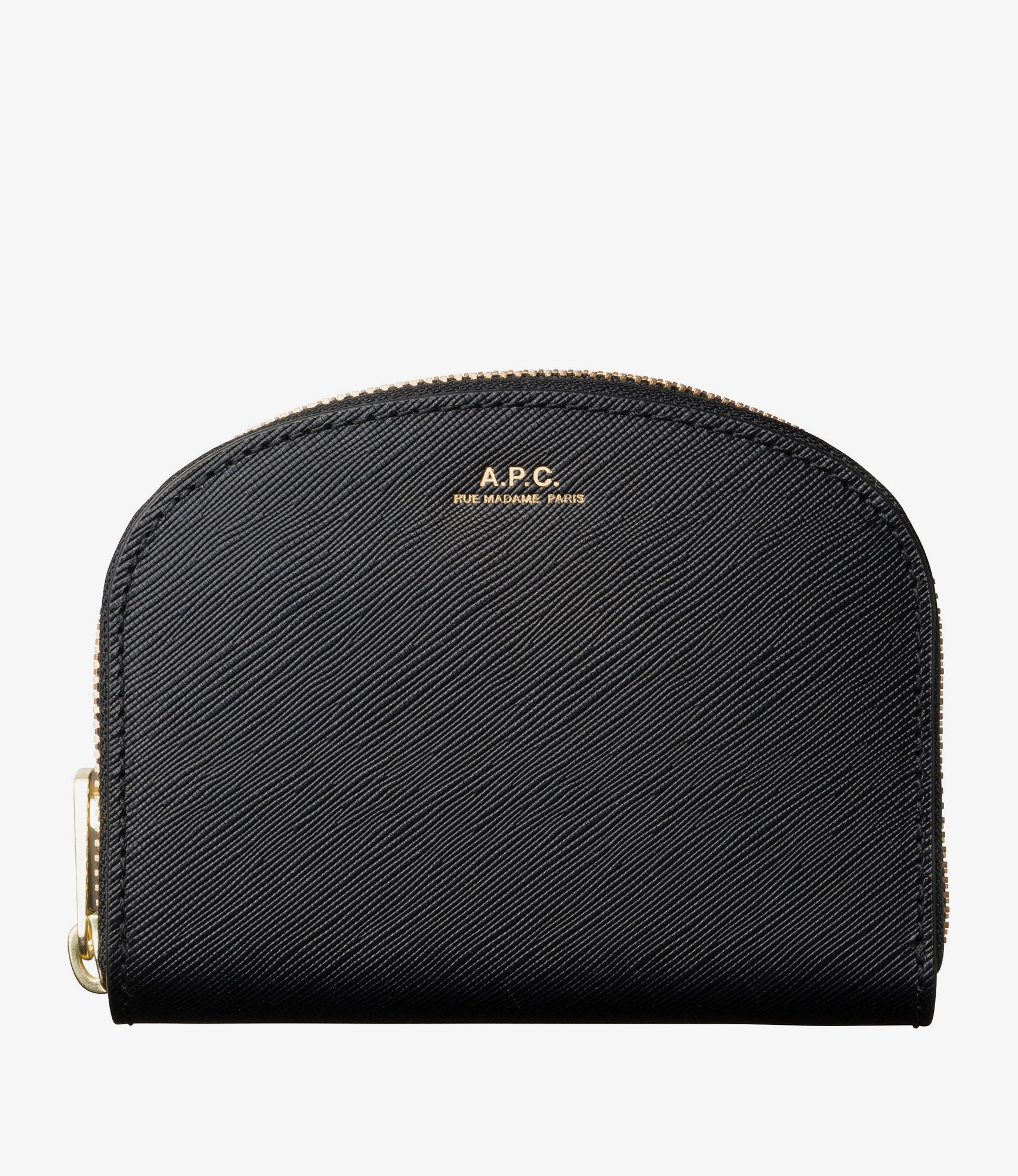 A.P.C◆PXBMR-F63219 (CAE) Compact Demi-Lune Wallet Embossed Demi-lune cardholder - Smooth leather - A.P.C. Ready-to-wear