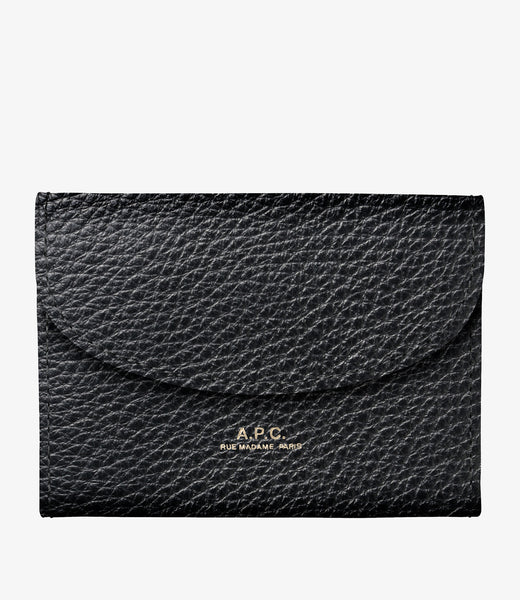 カードケース・名刺入れ A.P.C. Card Holder - A.P.C. - Leather - Printed A.P.C. Logo-Debossed Leather Cardholder for Men | MR PORTER