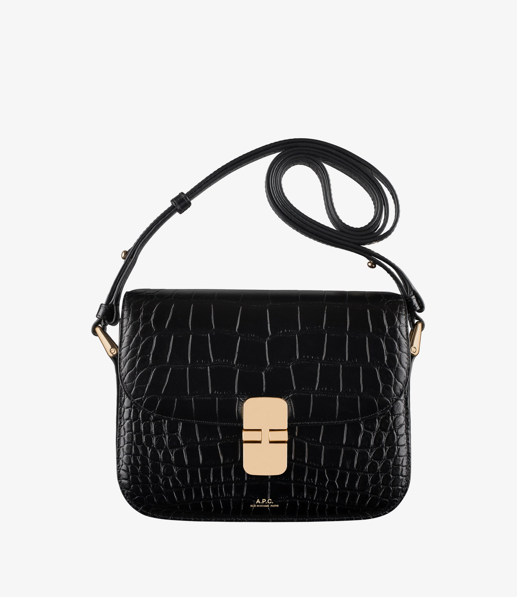 Grace Small bag - Leather embossed in crocodile motif - A.P.C. Grace Small bag - Leather embossed in crocodile motif - A.P.C.