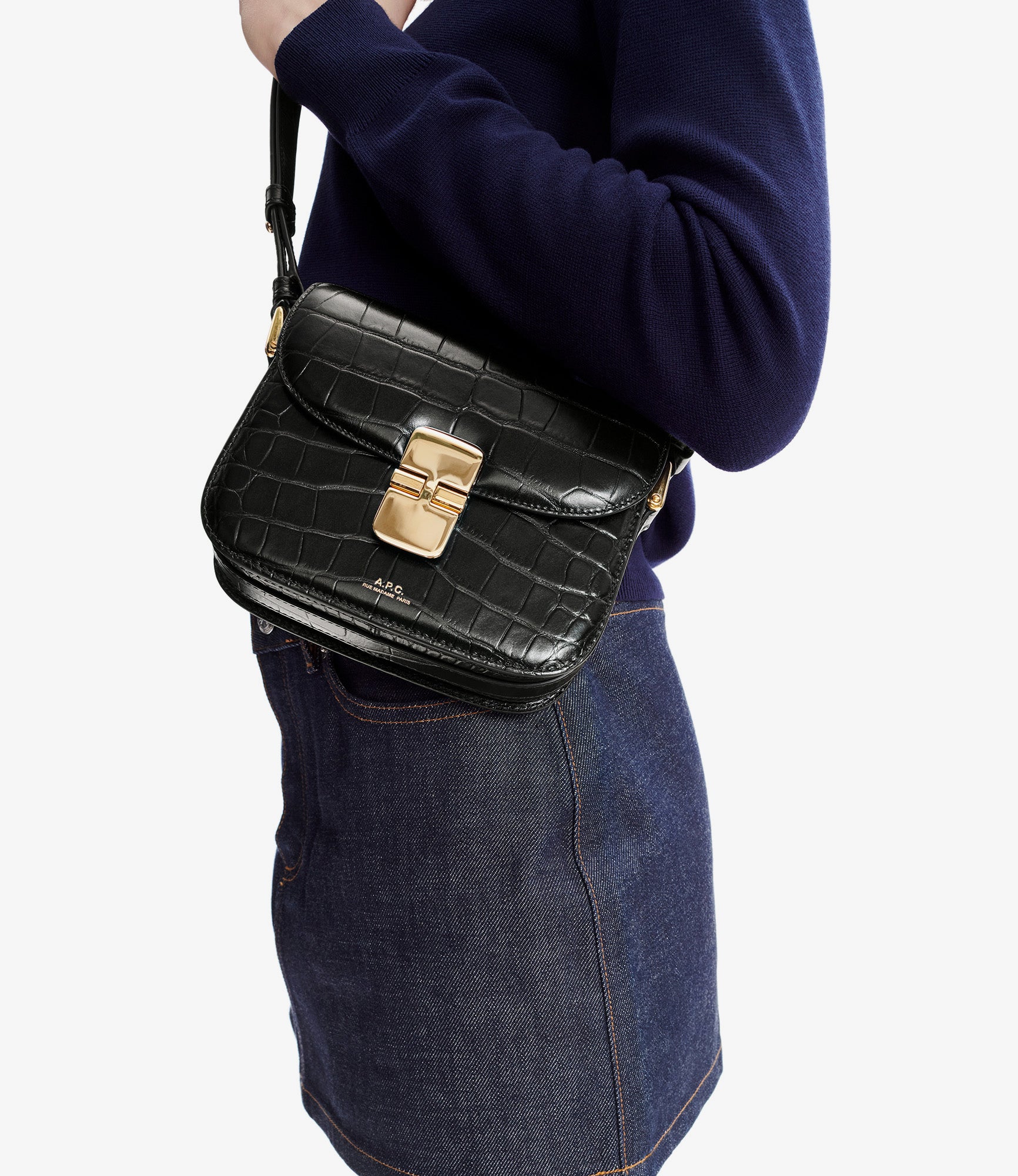 Grace Mini bag - Leather embossed in crocodile motif - A.P.C.