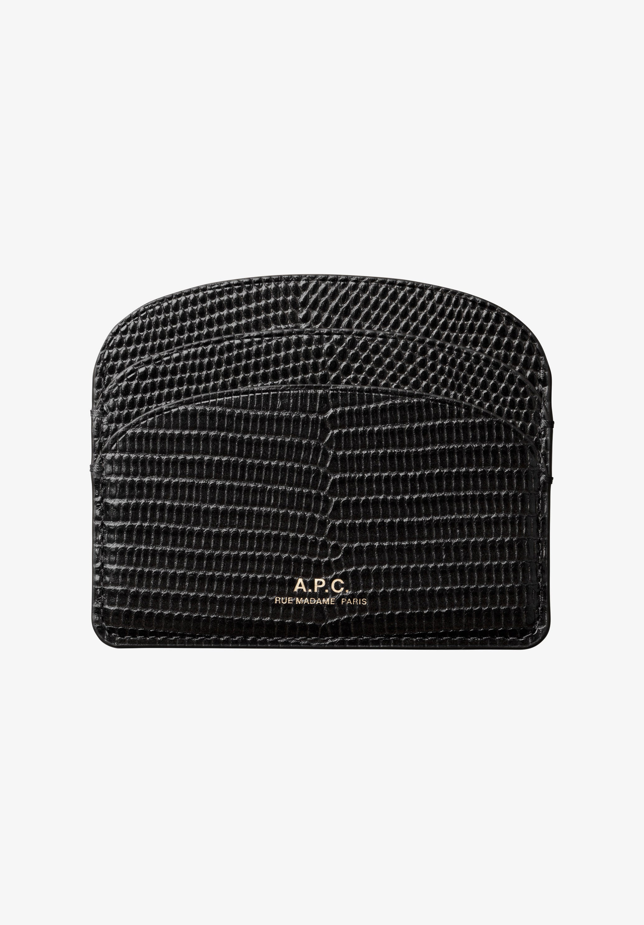 Demi-Lune cardholder - Leather embossed with a lizard motif