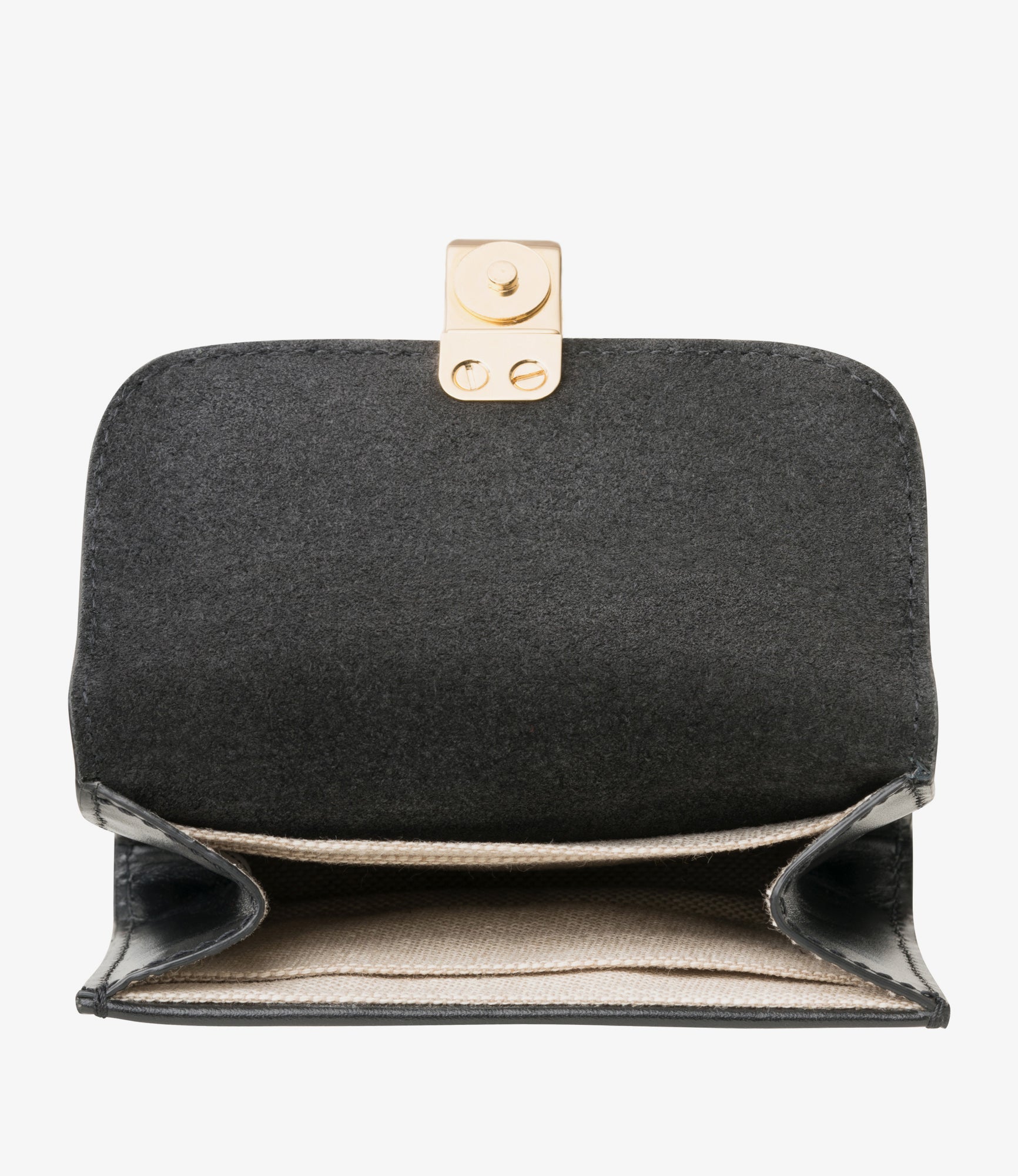 ◇A.P.C.◇ 24SS Saffiano Demimoon Card Wallet PXBJQ F63270 L Demi-Lune cardholder | Monogram suede split and smooth