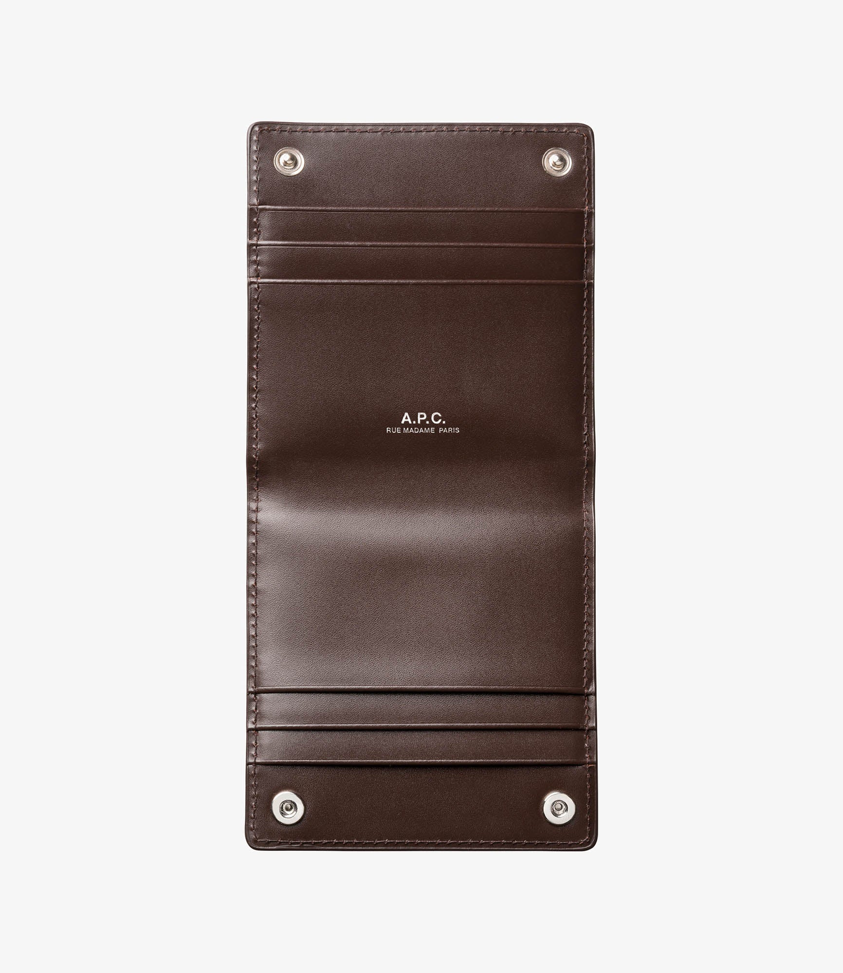 ★A.P.C.★ Half Moon PXAWV F63270 CAD Business Card Holder Demi-Lune cardholder | Smooth vegetable-tanned leather