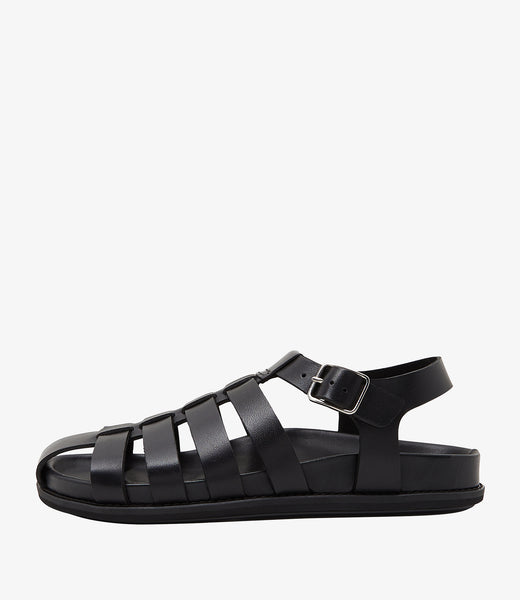 【2plan】High hoop fisherman leather sandals Amazon.com | Men's Retro Genuine Leather Thick Soled