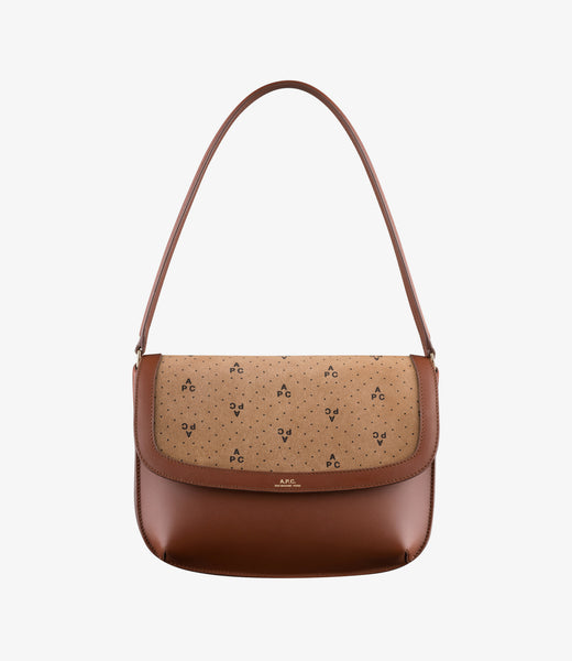 Sarah Shoulder bag | Monogram suede split and smooth leather