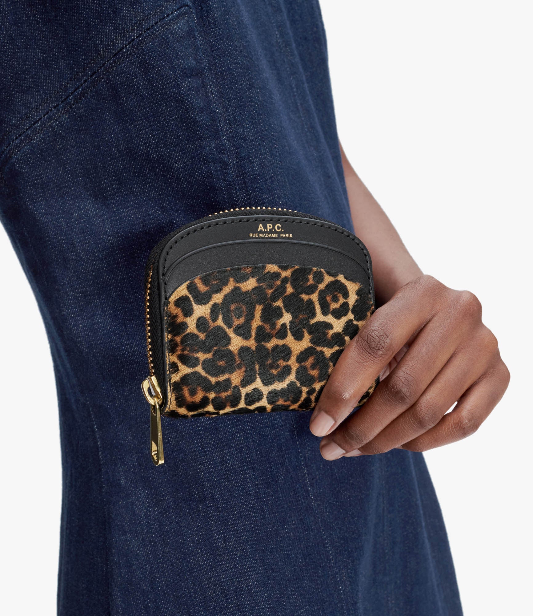 Demi-Lune Mini compact wallet | Leopard-print pony-style