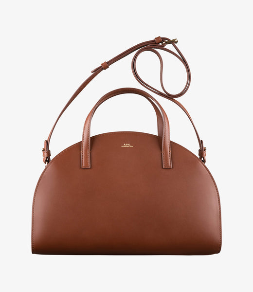 【送料&関税込】A.P.C. Demi-lune Tote Bag Demi-Lune tote bag | Smooth vegetable-tanned leather