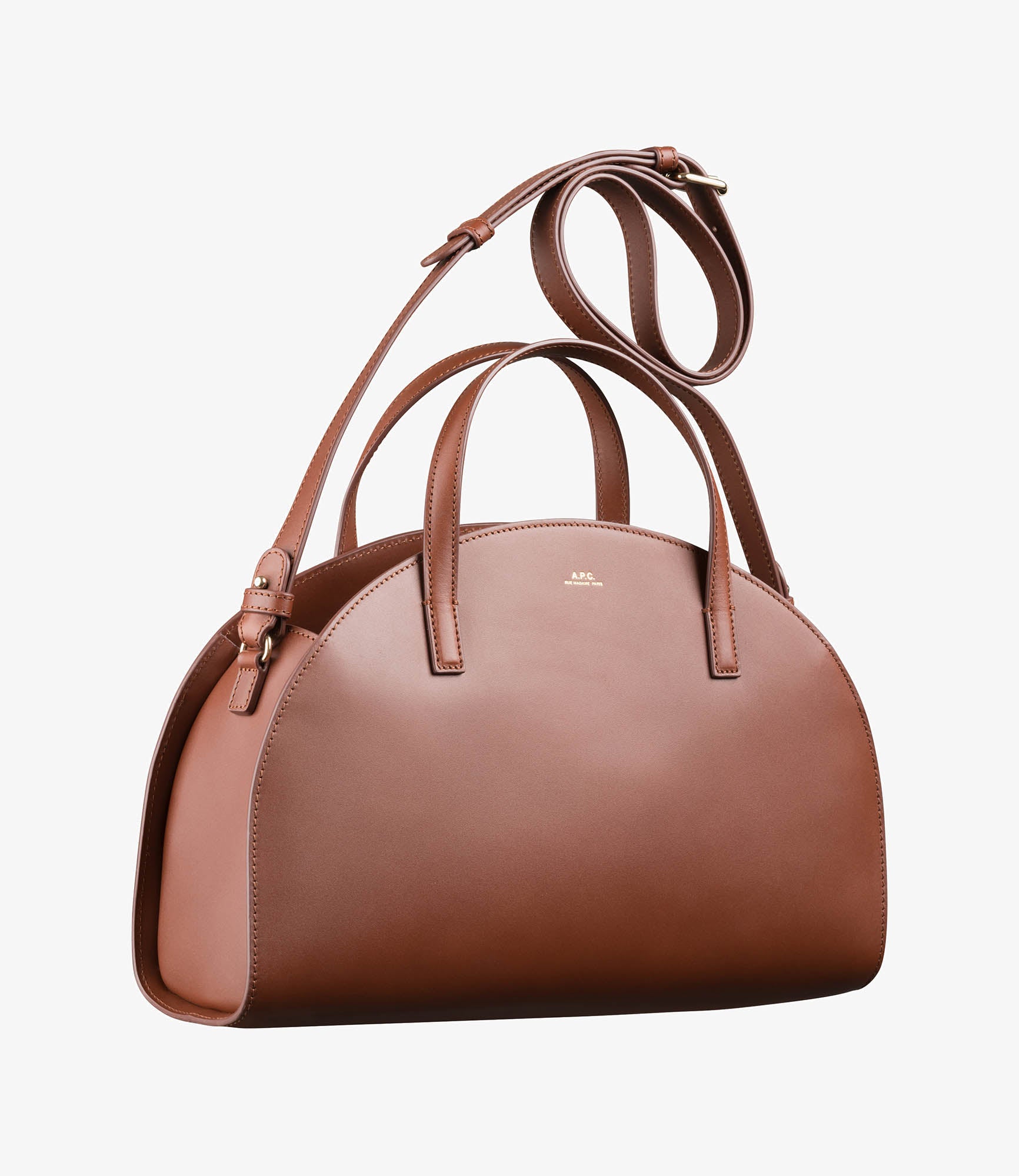 ☆A.P.C.☆ Demilun Tote Bag Black PXCAXF61941LZZ PXCAXF61941 Demi-Lune tote bag | Smooth vegetable-tanned leather