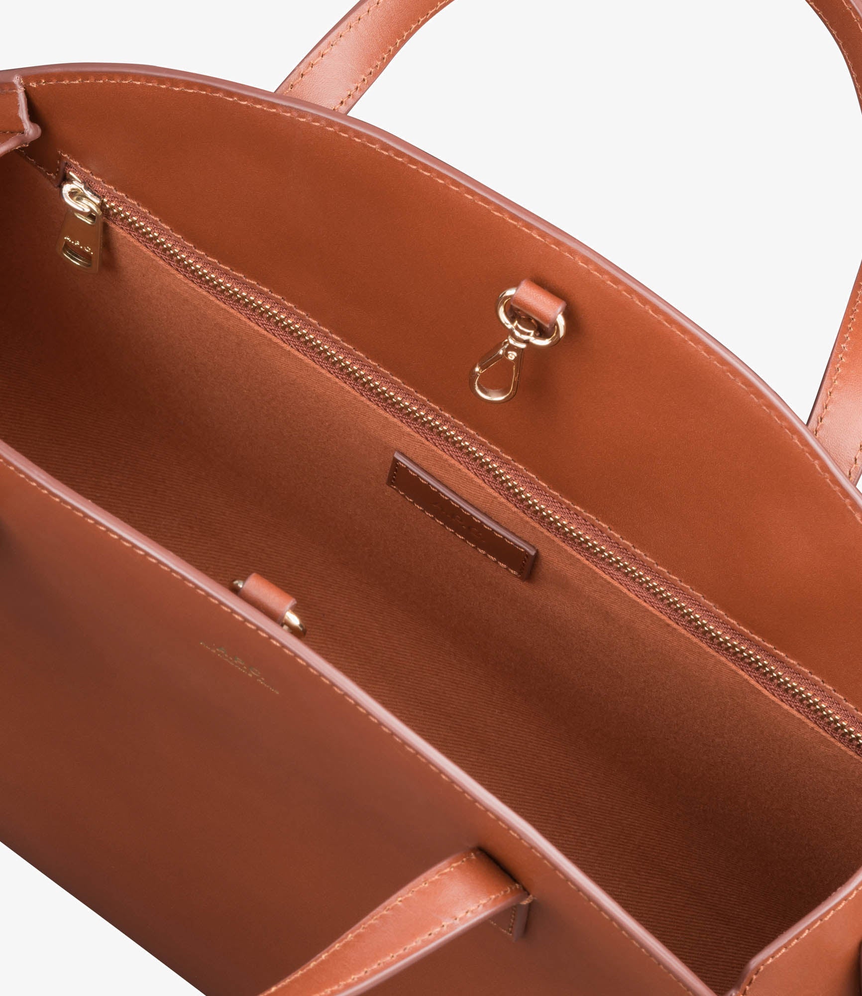 Demi-Lune tote bag | Smooth vegetable-tanned leather